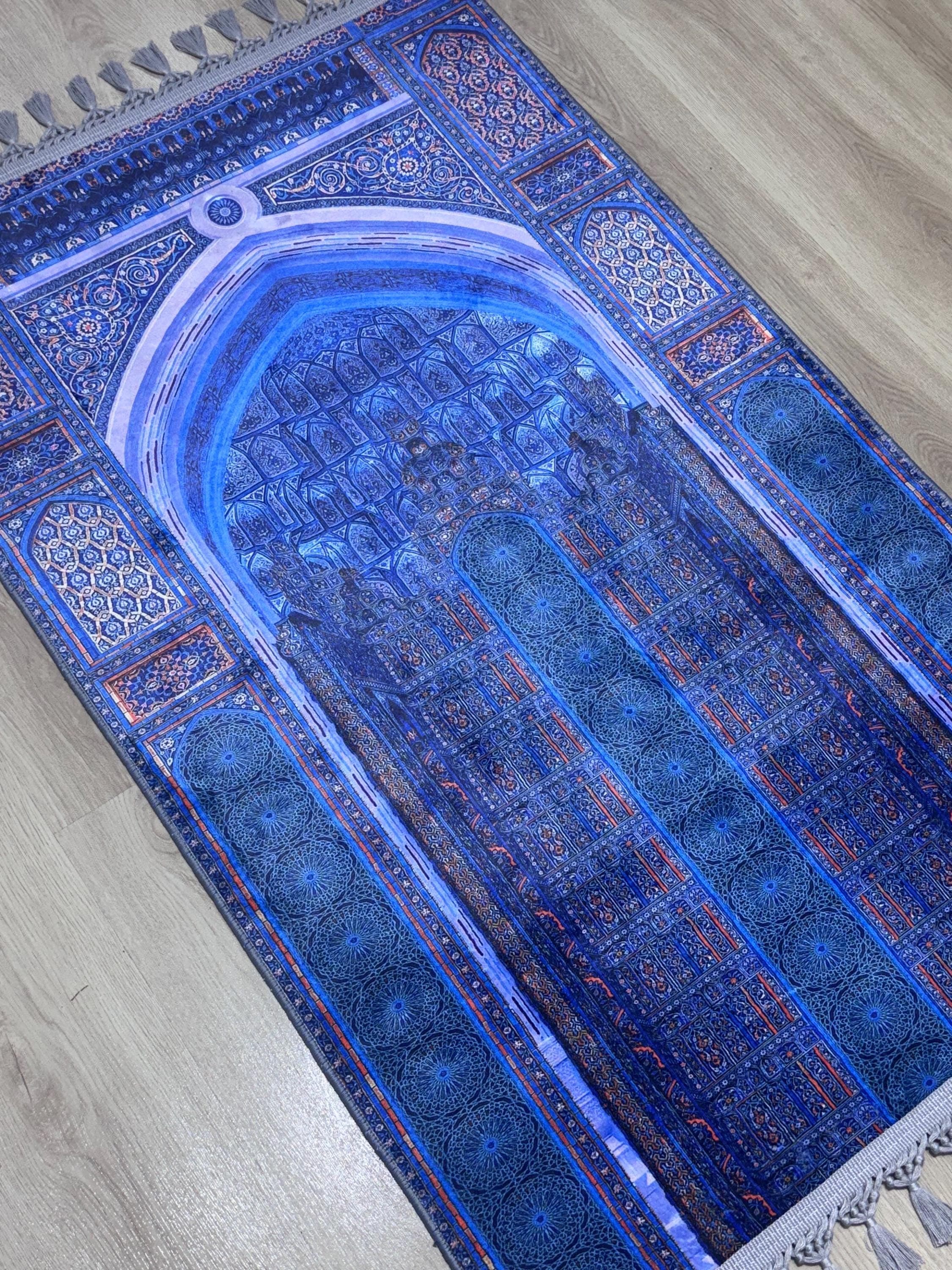 Turkish Islamic Soft Muslim Prayer Rug- Muslim Carpet with Traditional Ottoman Design-Ramadan Gift - image 3