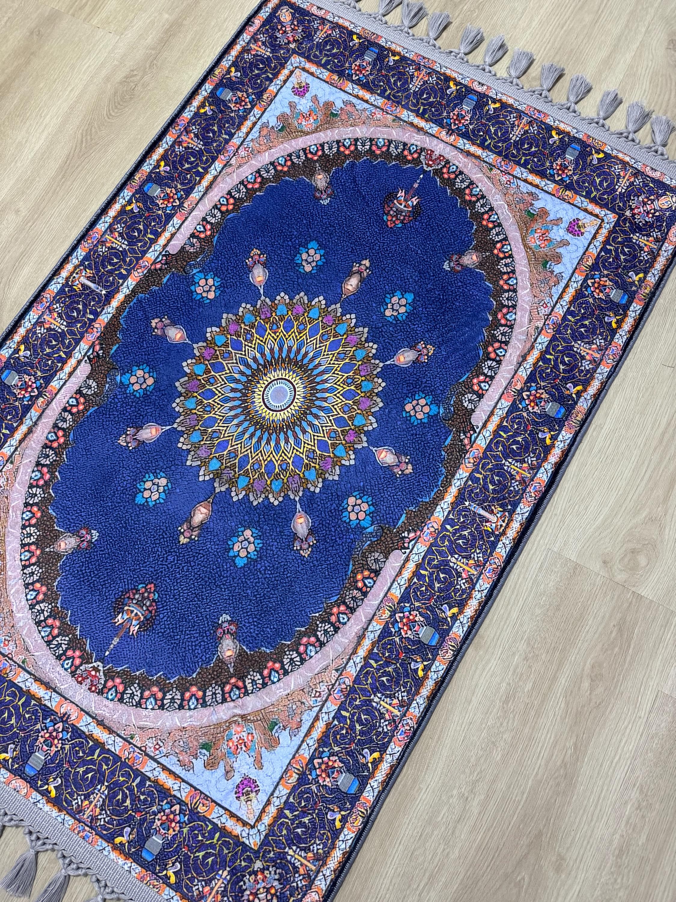 Soft Medallion Islamic Prayer Rug - Personalized Turkish Muslim  Mat -PrayerRoom -Bedroom -Living Room, Sejadah