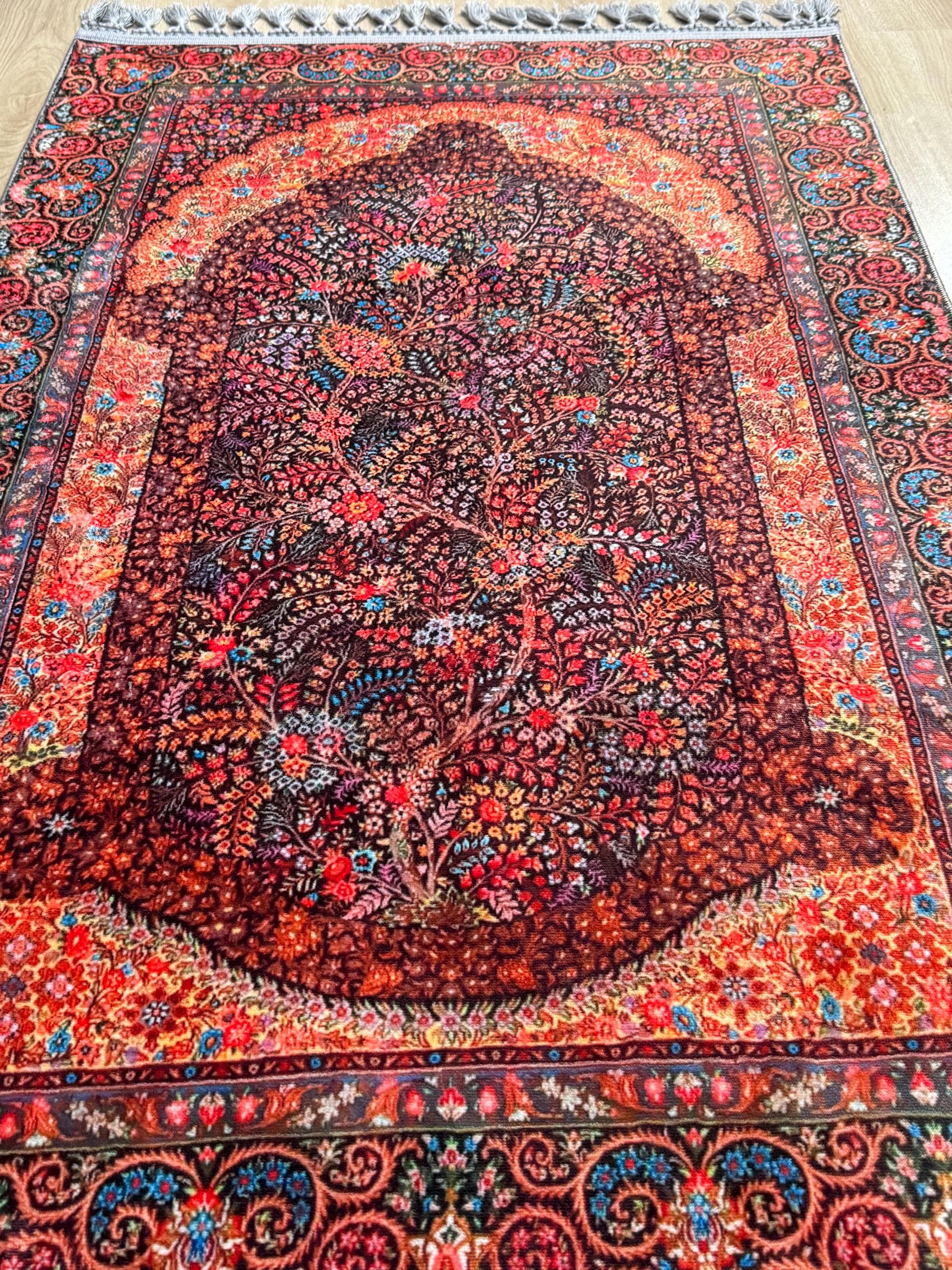 Traditional Turkish Prayer Rug  Islamic Design, Soft & Portable Mat - image 3