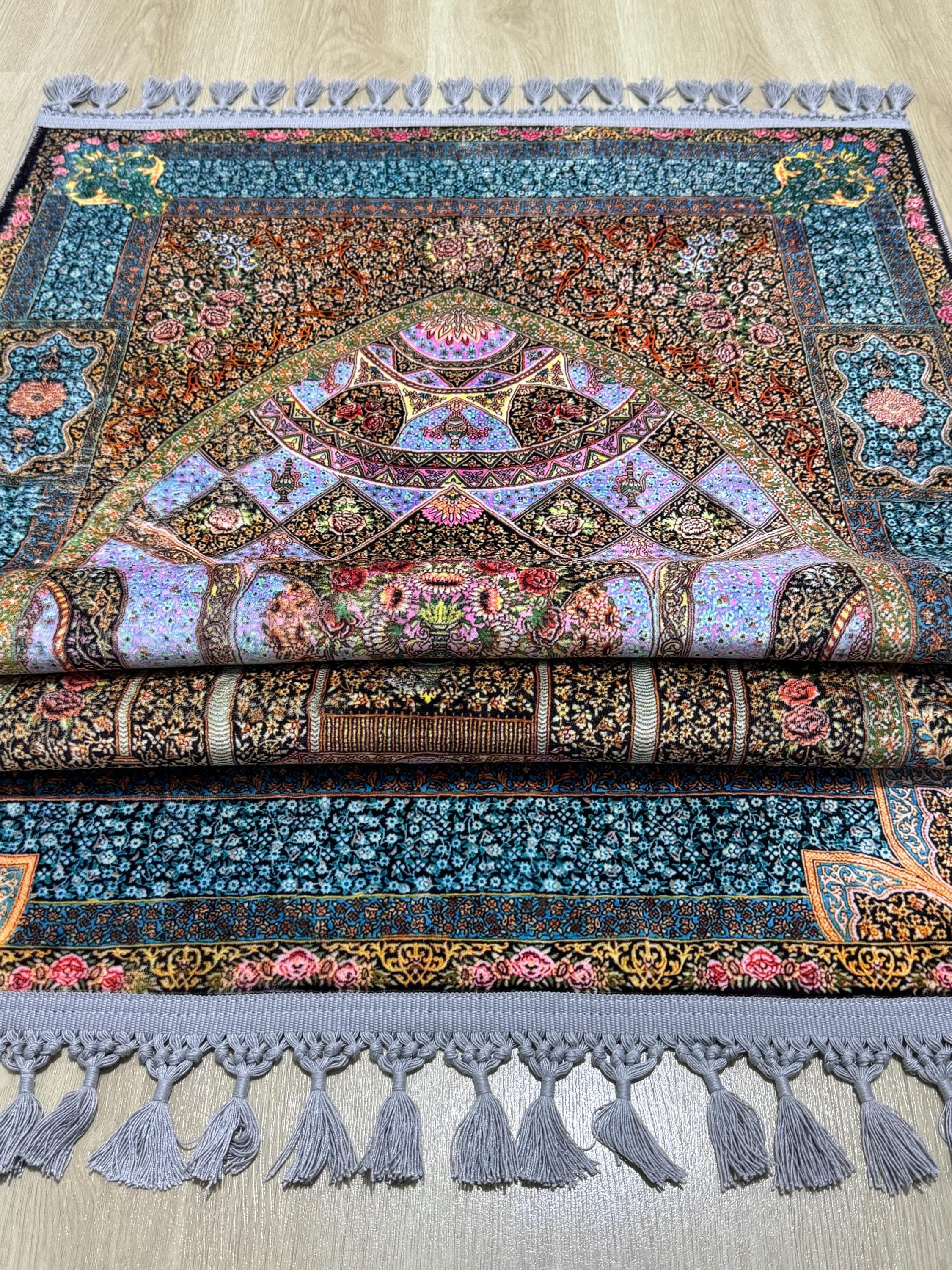 Floral Turkish Prayer Rug, islamic Prayer Mat, Muslim Ramadan Eid Gift , Sejadah, Janamaz - image 4