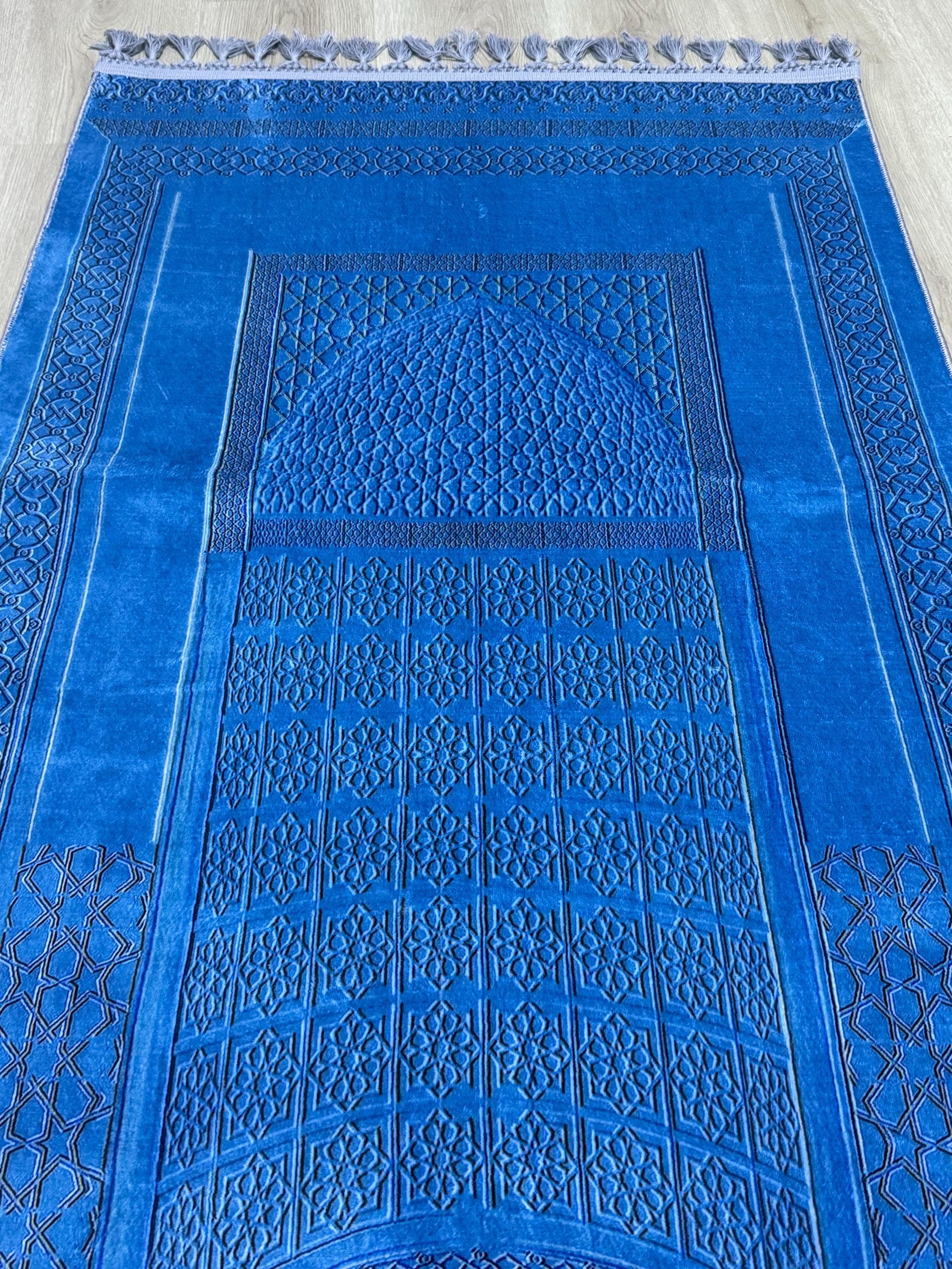 Personalised Prayer Mat – Turkish Islamic Soft Muslim Prayer Rug- Green Janamaz -Sejadah- Ramadan Gift - image 4
