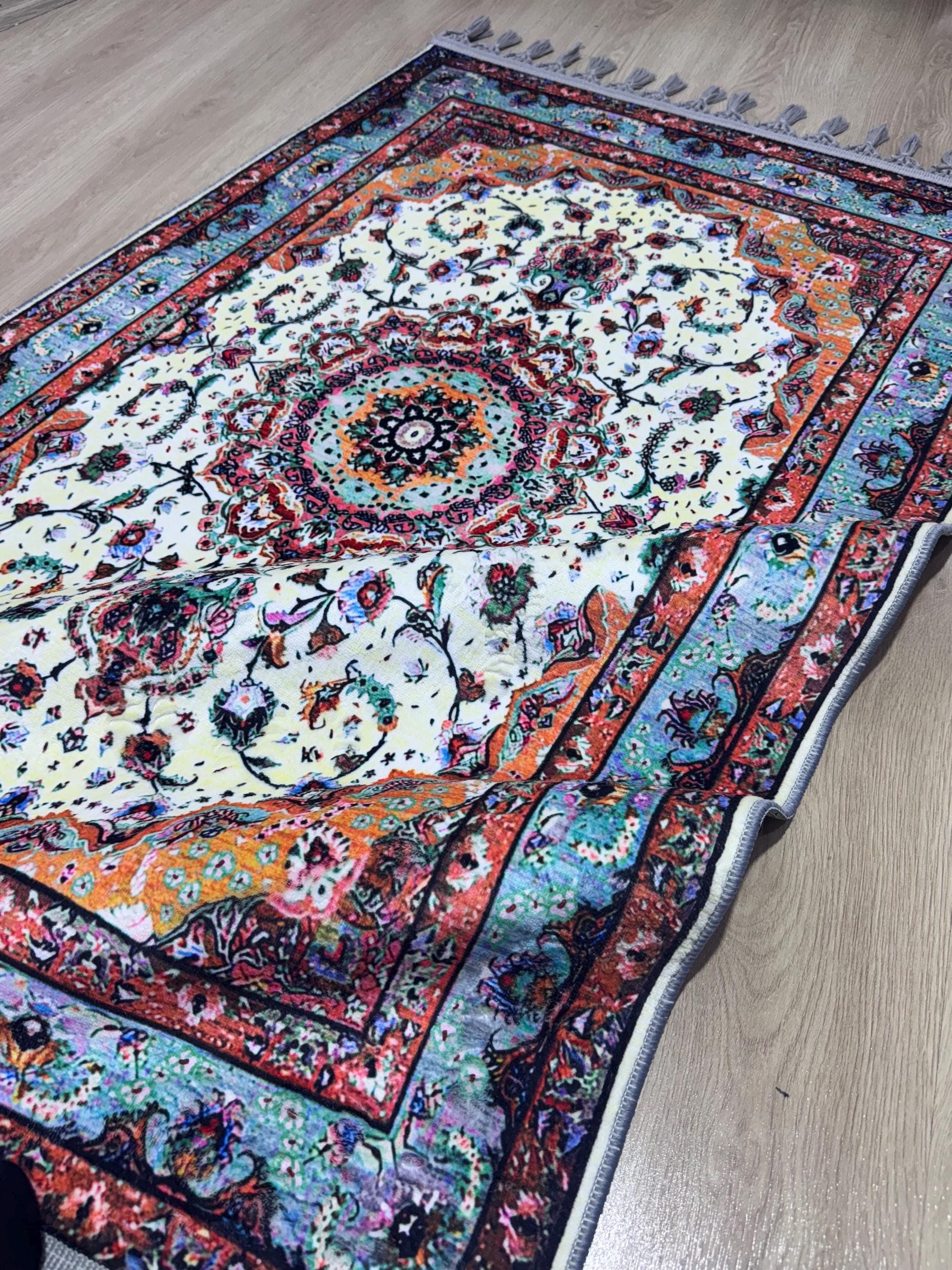 Soft Medallion Muslim Prayer Rug – Personalized Turkish Sejadah- Ramadan Sejadah Salah Muslims - image 4