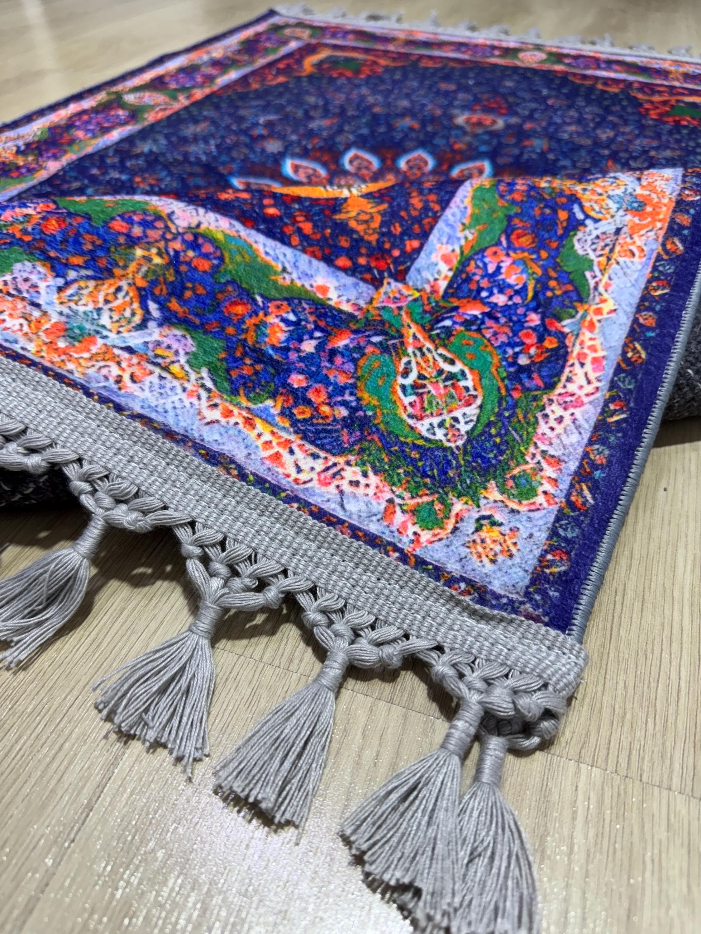 Medallion Islamic Prayer Rug - Personalized Turkish Muslim Mat -PrayerRoom -Bedroom - Ramadan Gift - image 4