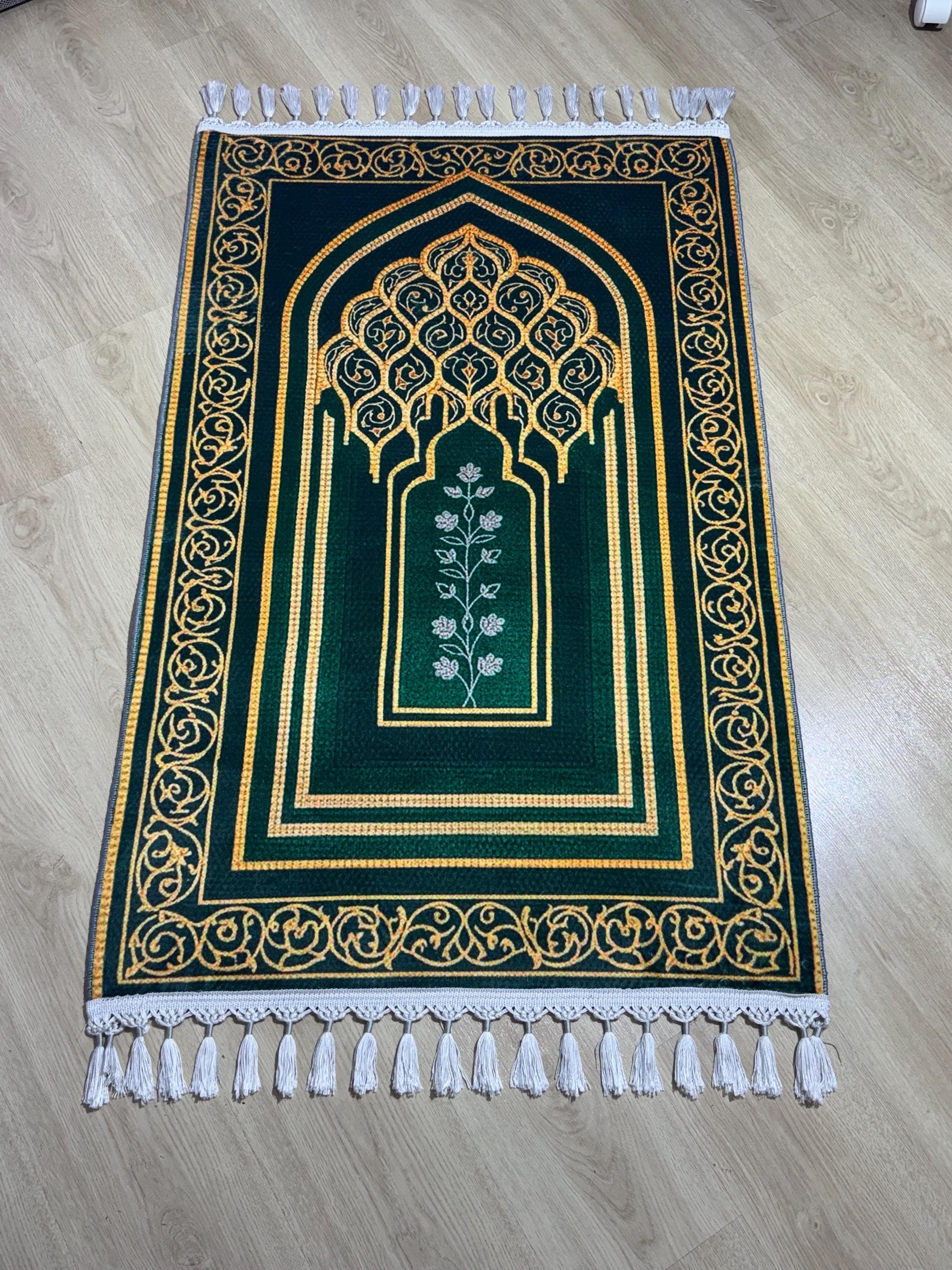 Prayer Mat – Turkish Islamic Soft Muslim Prayer Rug- Janamaz - Sejadah - Muslims Gift - image 3