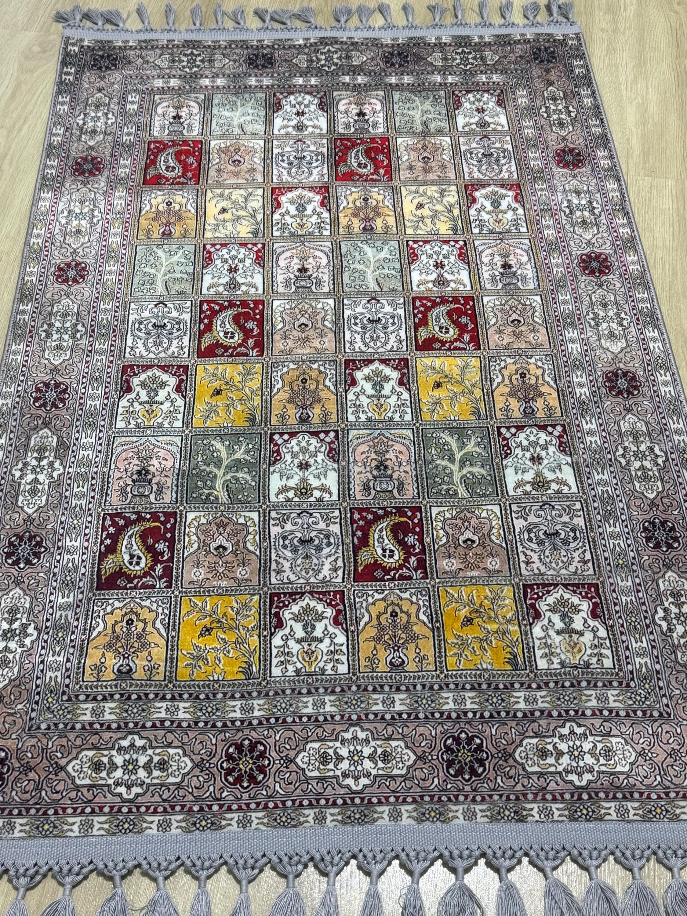 Geometric Mihrab Turkish Prayer Rug , Large Islamic Prayer Mat, Red Green Carpet-Ramadan Eid Wedding - image 5