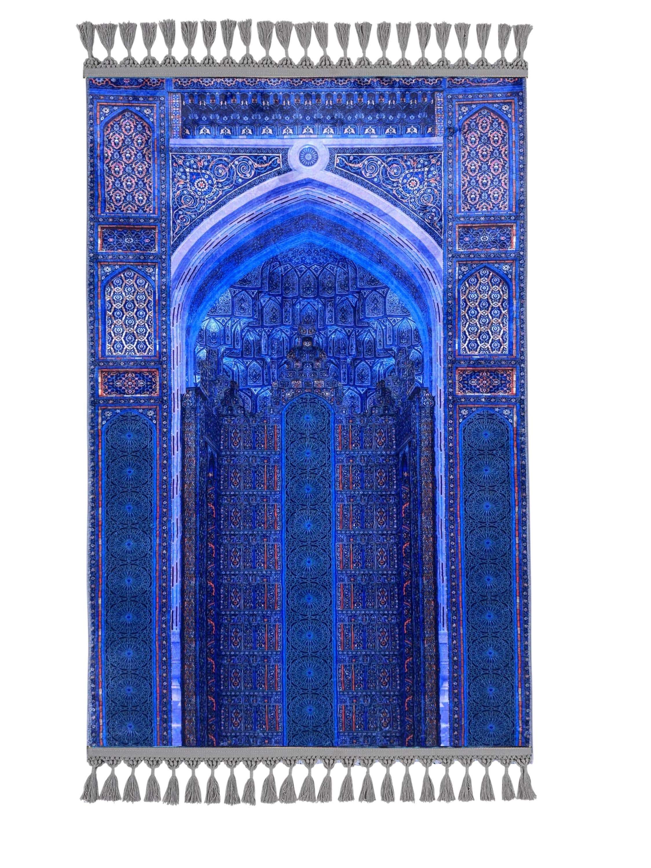 Turkish Islamic Soft Muslim Prayer Rug- Muslim  Carpet with Traditional Ottoman Design-Ramadan Gift