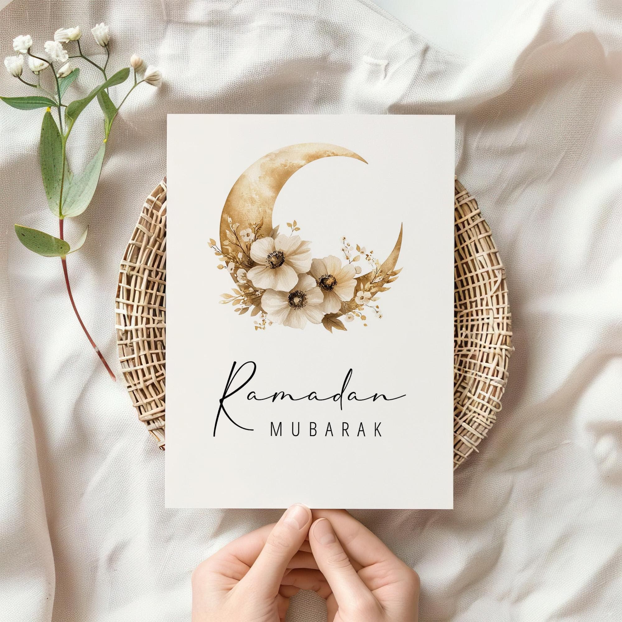 Set of 6 Ramadan Cards - Digital Download, Ramadan Gifts, Printable Islamic Modern Ramadan Decorations, A6, 5x7, 4x6 Greeting Cards Gold - image 5