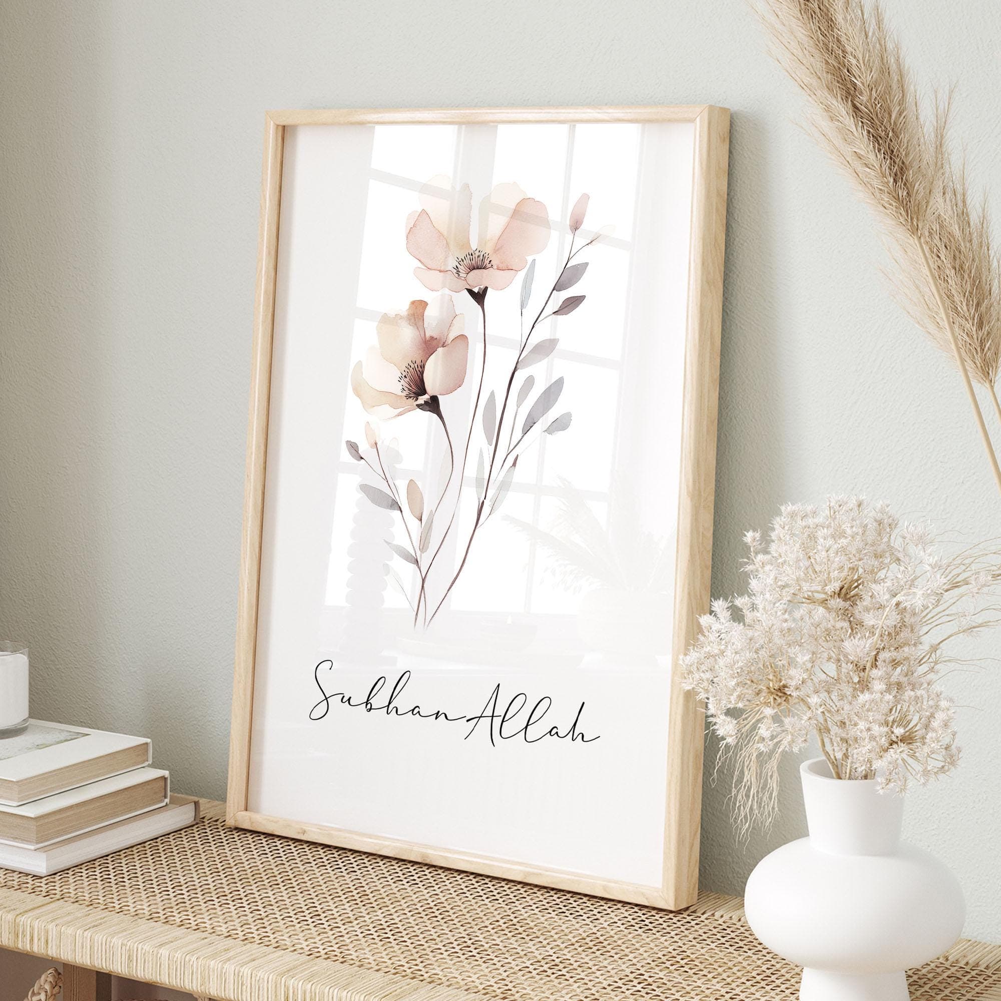 Islamic Wall Art Digital Download, Set of 3 Muslim Posters & Prints, Islamic Gifts, Flower Art for Modern Muslim Home Decor, Alhamdulillah - image 5
