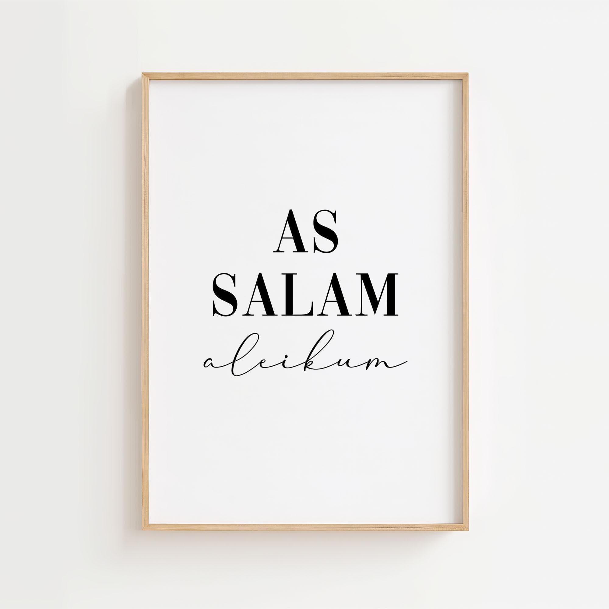 Islamic Printable Wall Art As Salam Aleikum - Digital Download, Muslim Home Decor, Black & White Print, Entryway Downloadable Poster, Gift - image 3