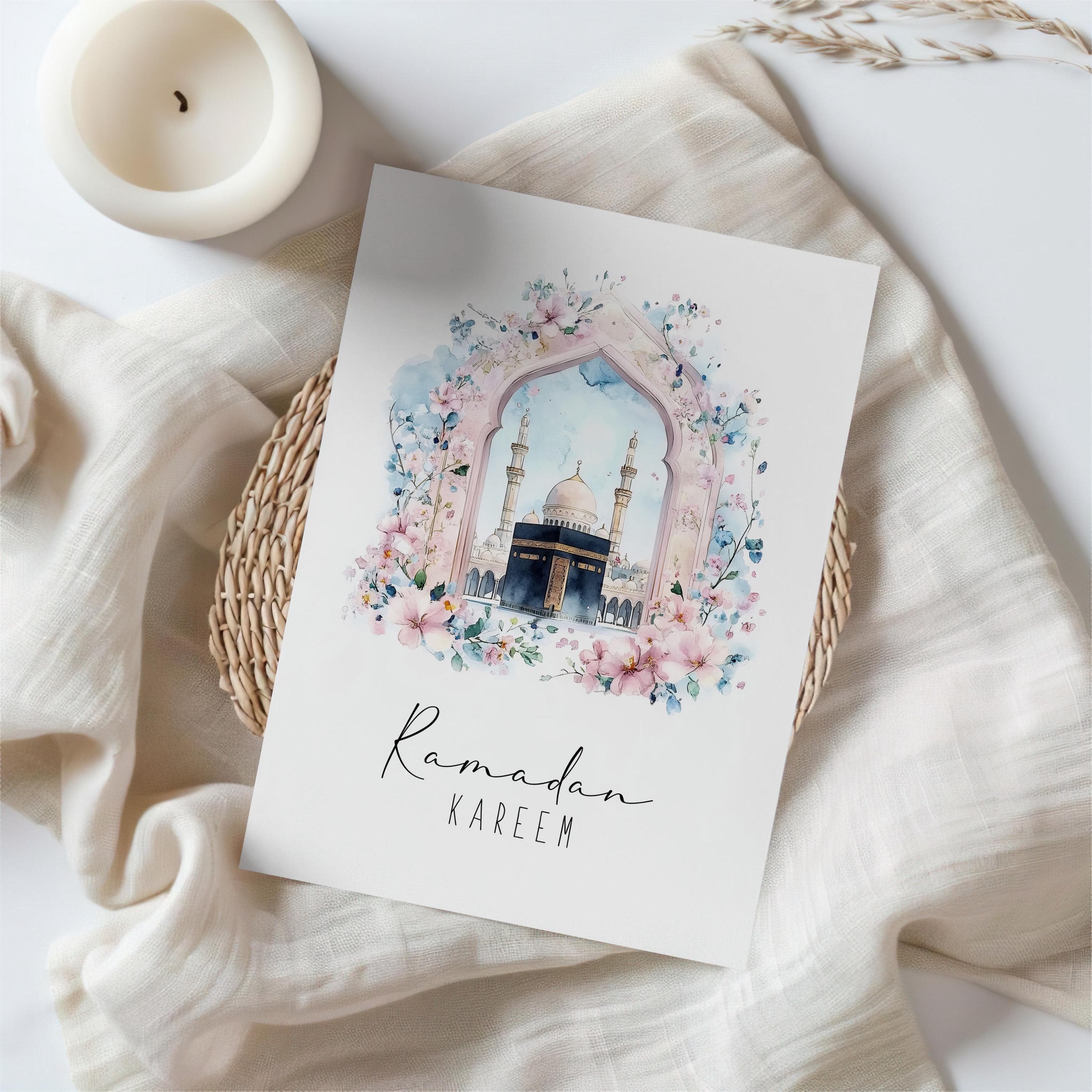 Set of 6 Ramadan Cards - Digital Download, Ramadan Gifts, Printable Islamic Modern Ramadan Decorations, A6, 5x7, 4x6 Greeting Cards Kaaba - image 3