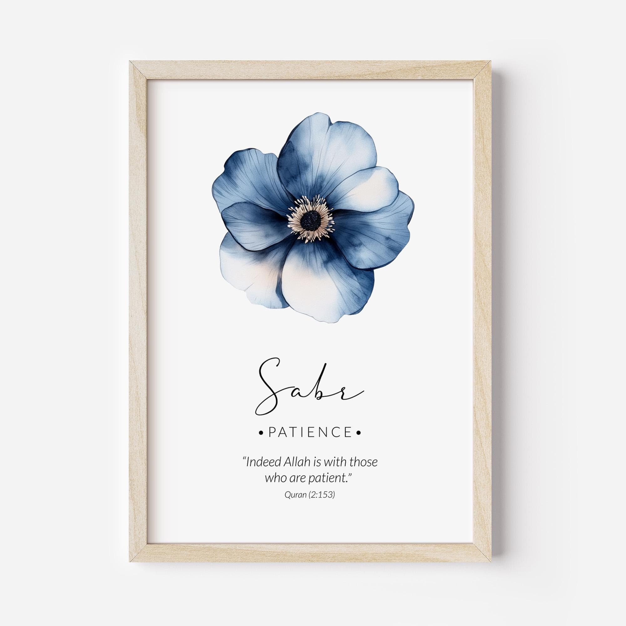 Islamic Wall Art Digital Download, Set of 3 Muslim Posters & Prints, Islamic Gifts, Sage Green Printable Artwork Sabr Shukr Tawakkul Flowers - image 4