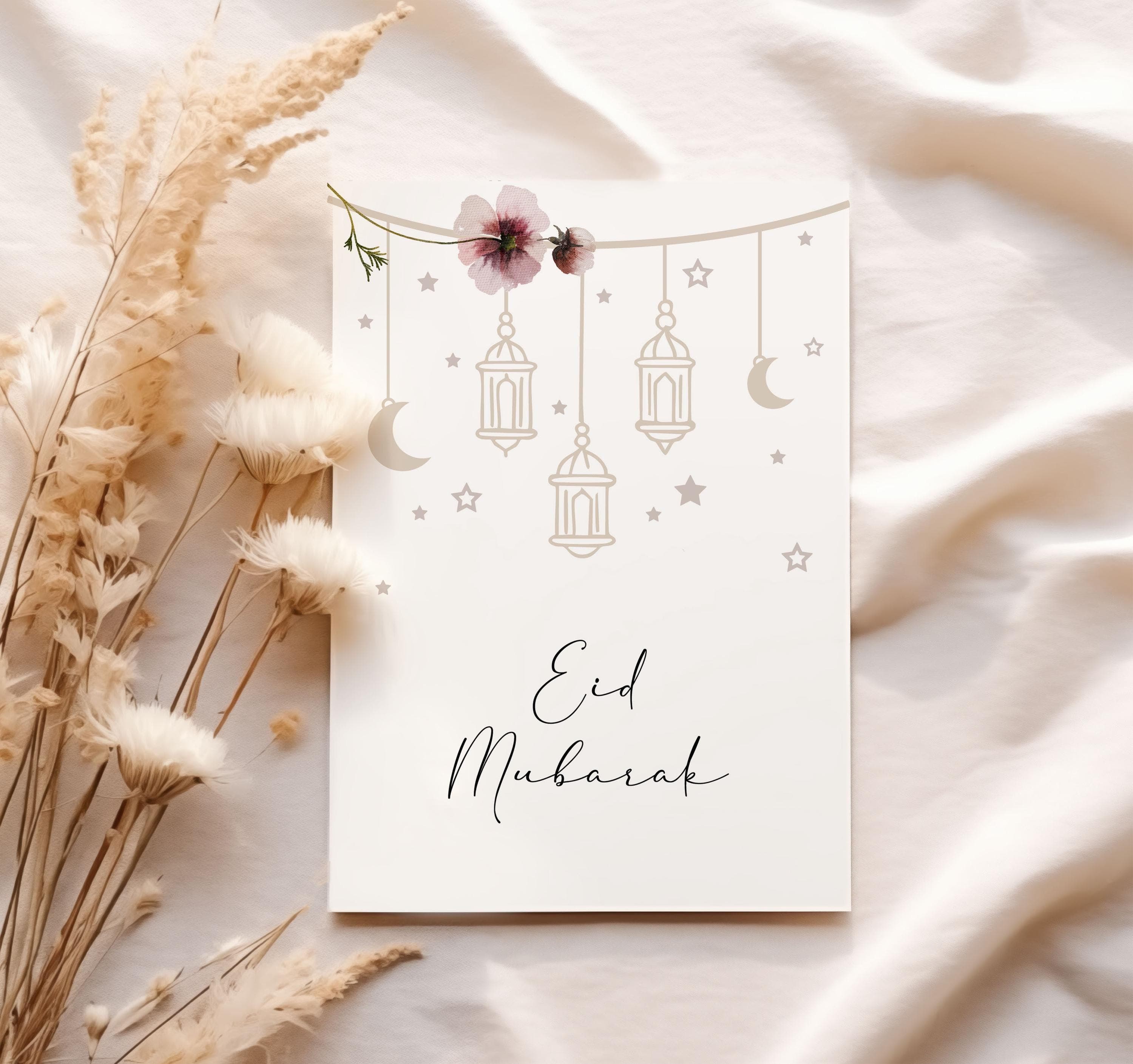Printable Eid Mubarak Cards, Islamic Greeting Cards Digital Download, Islamic Gifts, Minimalist Islamic Eid Mubarak Digital Cards 5x7 A6 4x6 - image 5