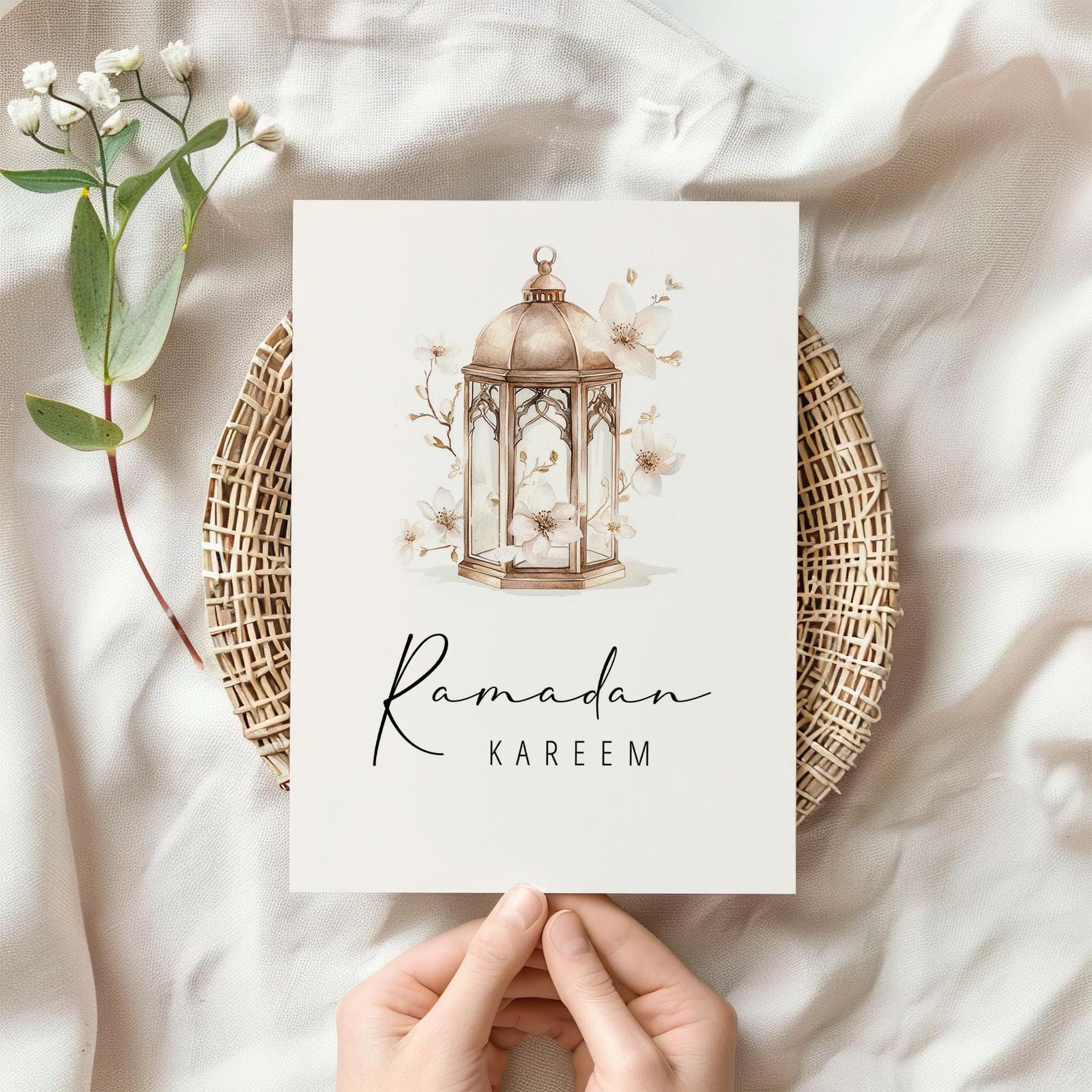 Set of 6 Ramadan Cards - Digital Download, Ramadan Gifts, Printable Islamic Modern Ramadan Decorations, A6, 5x7, 4x6 Greeting Cards Gold - image 4
