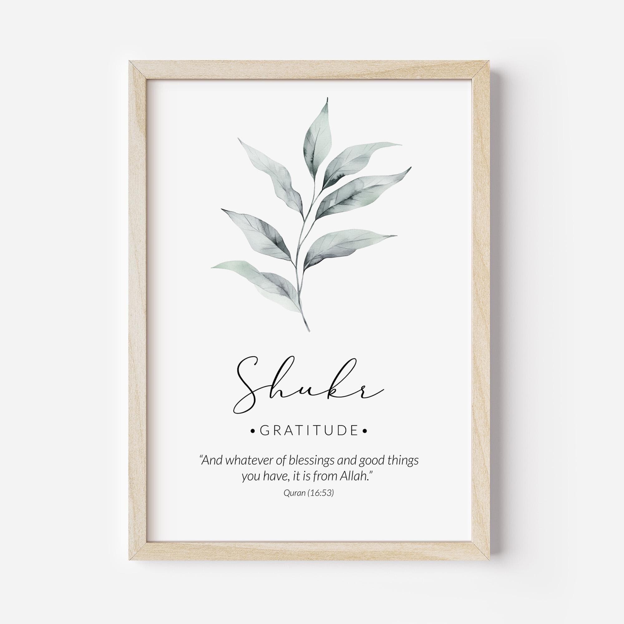 Islamic Wall Art Digital Download, Set of 3 Muslim Posters & Prints, Islamic Gifts, Sage Green Printable Artwork Sabr Shukr Tawakkul Flowers - image 5