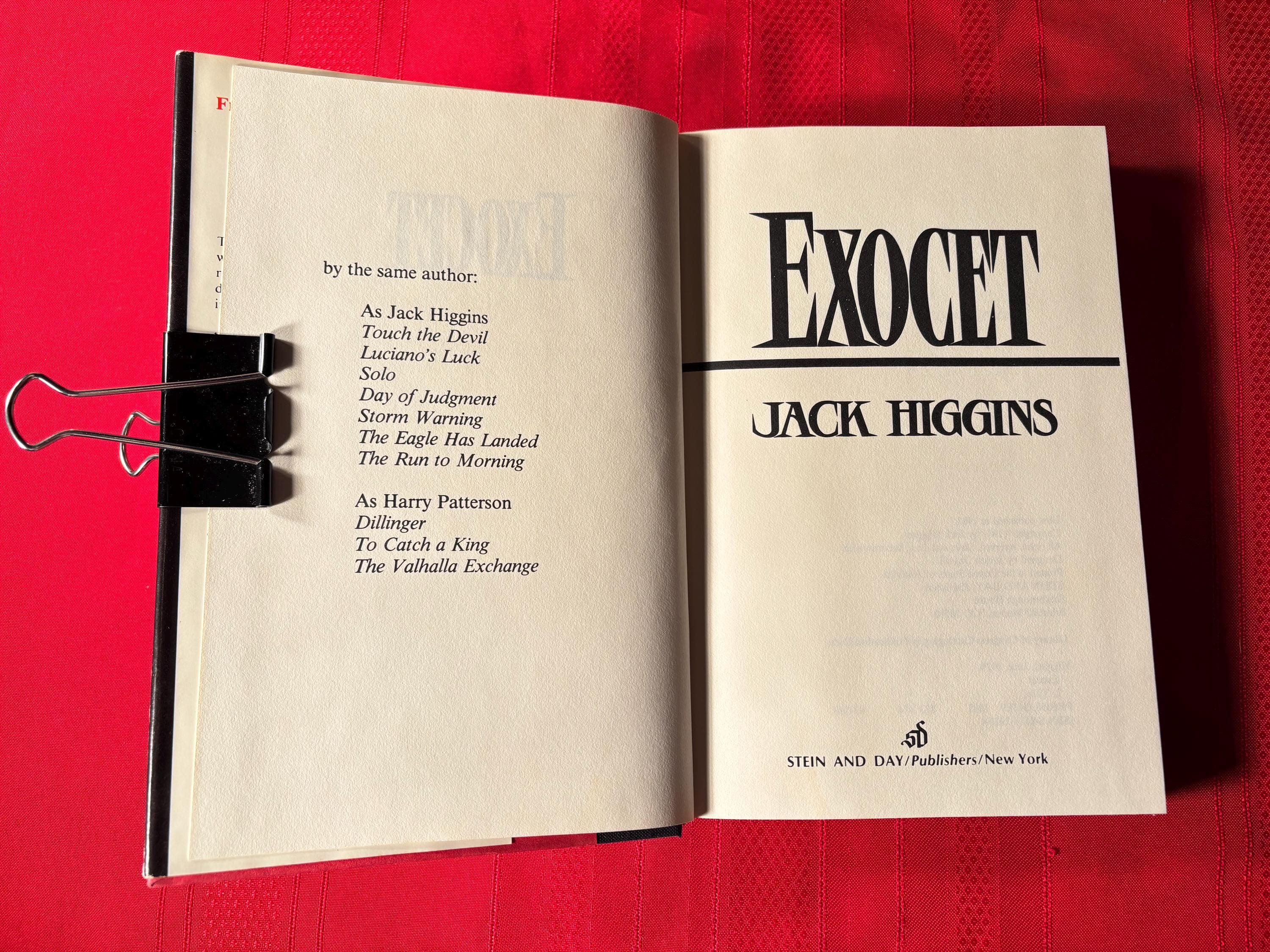 Jack Higgins Book Bundle, 5 Hardcover Books, Angel of Death, Exocet, Storm Warning, Cold Harbour, Day of Judgment, - image 5
