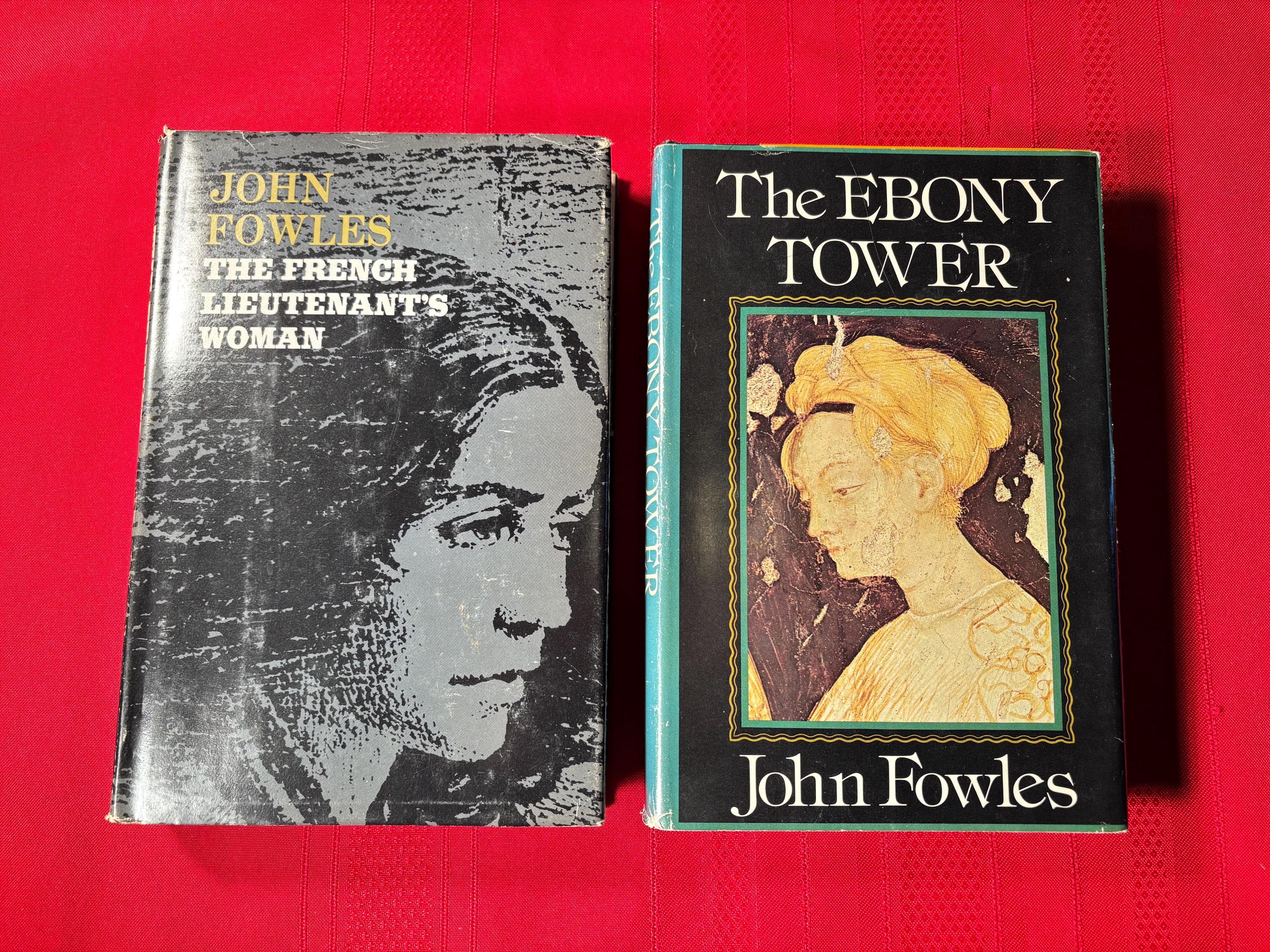 John Fowles Book Bundle, The Ebony Tower and The French Lieutenant's Woman, Book Club Editions, Hardcover Books, 1974 & 1969