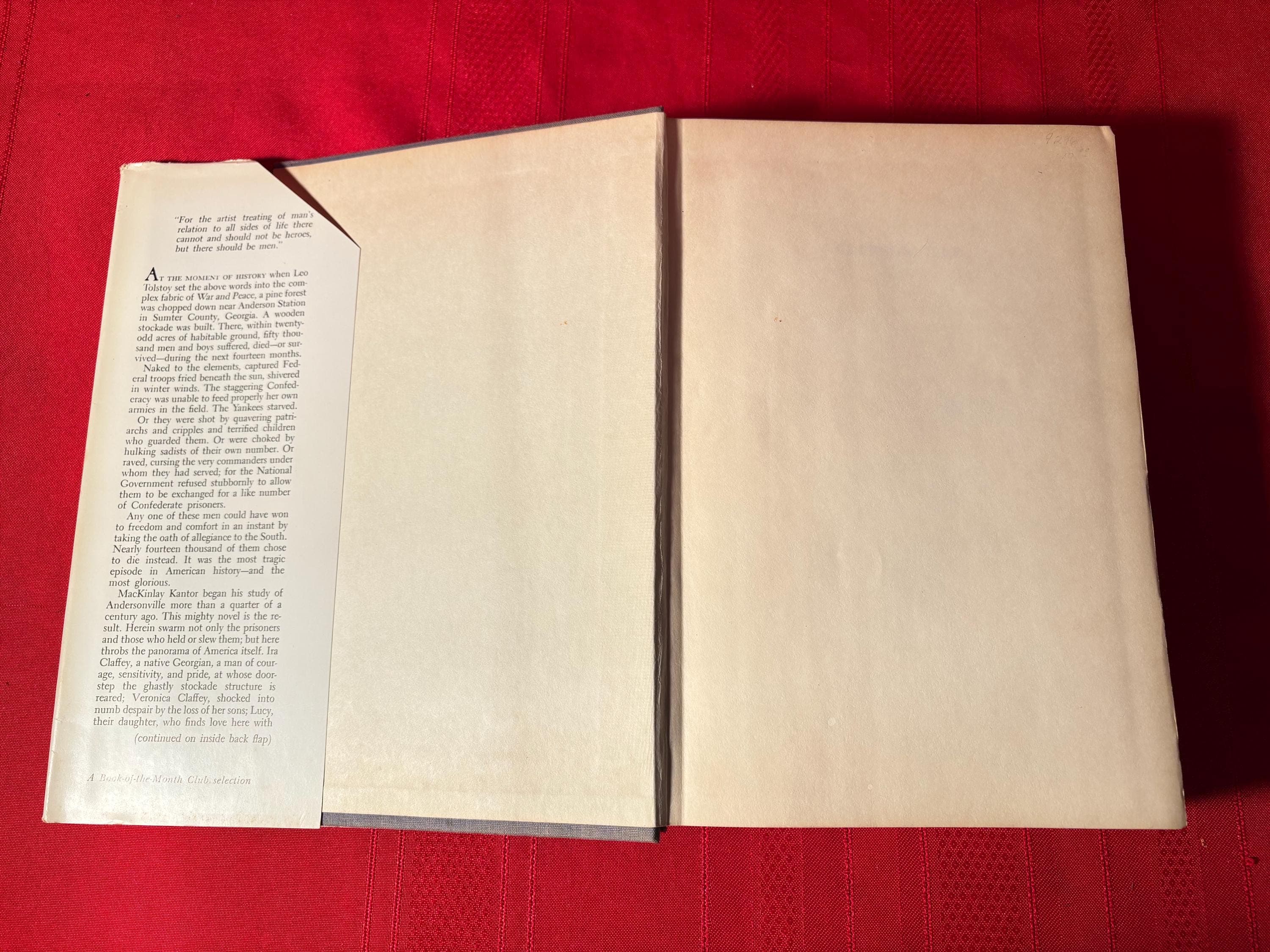 Andersonville, A Novel by MacKinlay Kantor, Book of the Month Club, Hardcover Book, Sixth Printing, 1955 - image 5