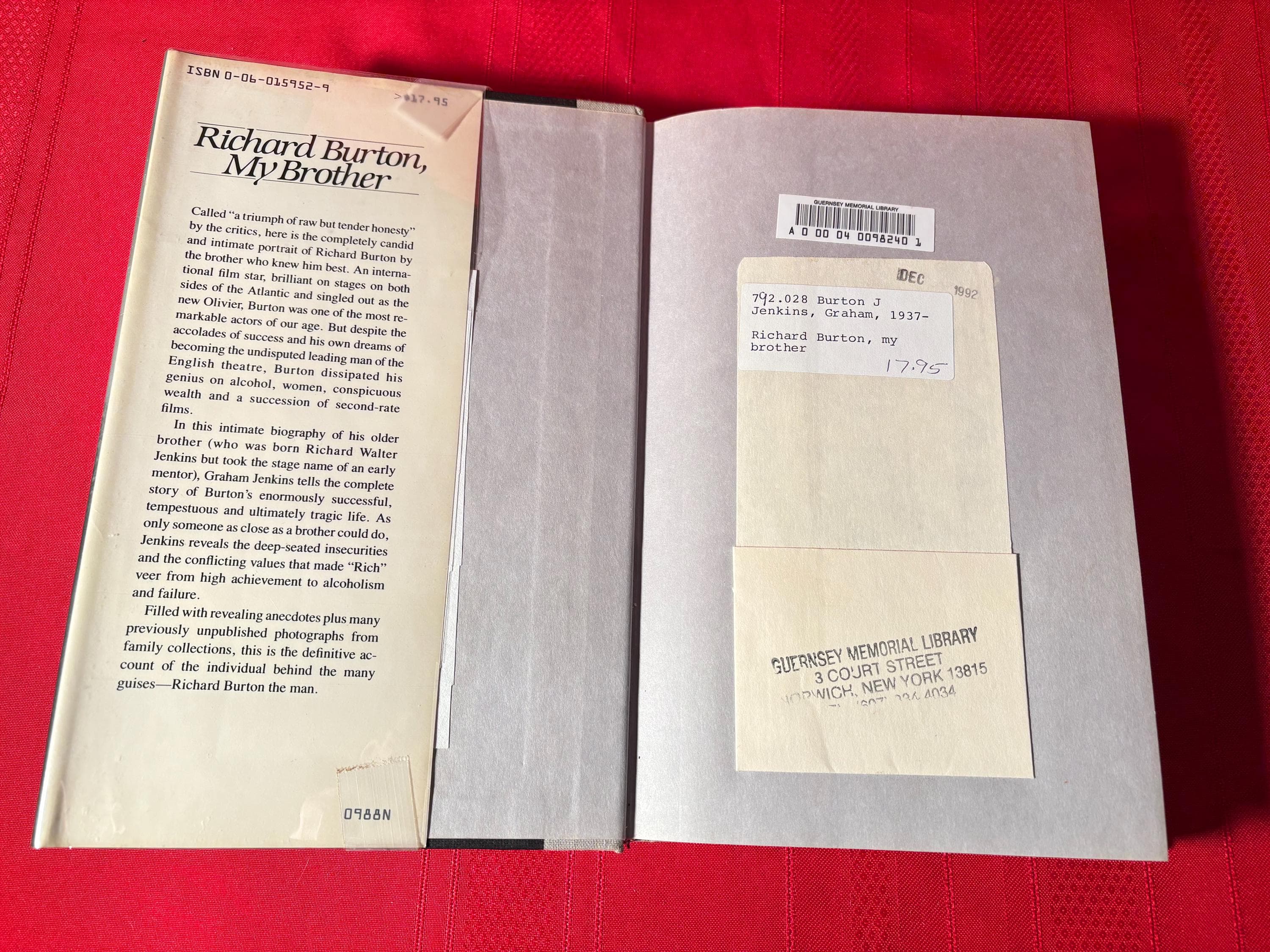 Richard Burton, My Brother, Graham Jenkins, with Barry Turner, Introduction by Elizabeth Taylor, First Edition, Hardcover Book, 1988 - image 5