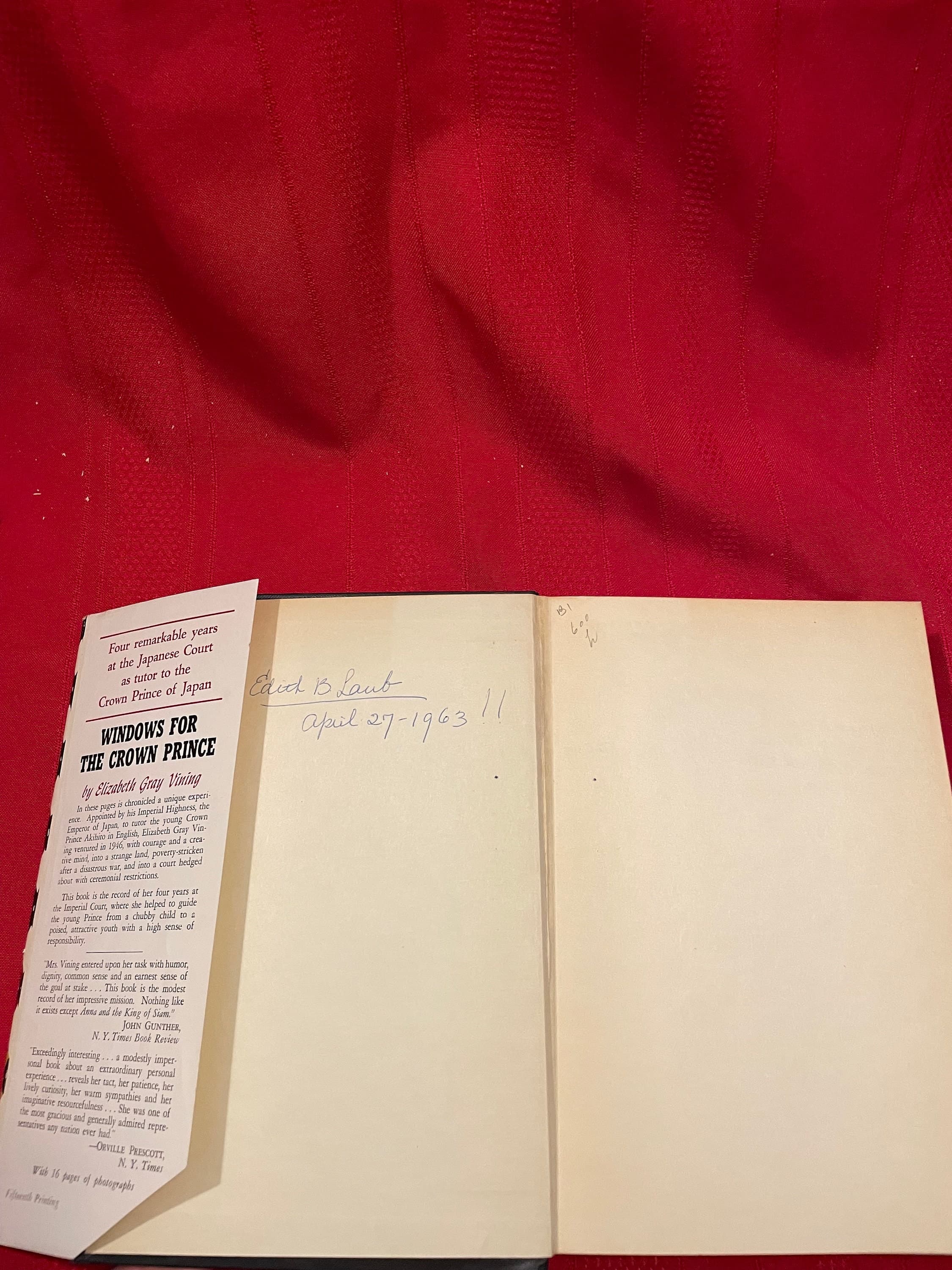 Windows for the Crown Prince, by Elizabeth Gray Vining, First Edition, Fifteenth Impression, Hardcover Book, 1952 - image 5