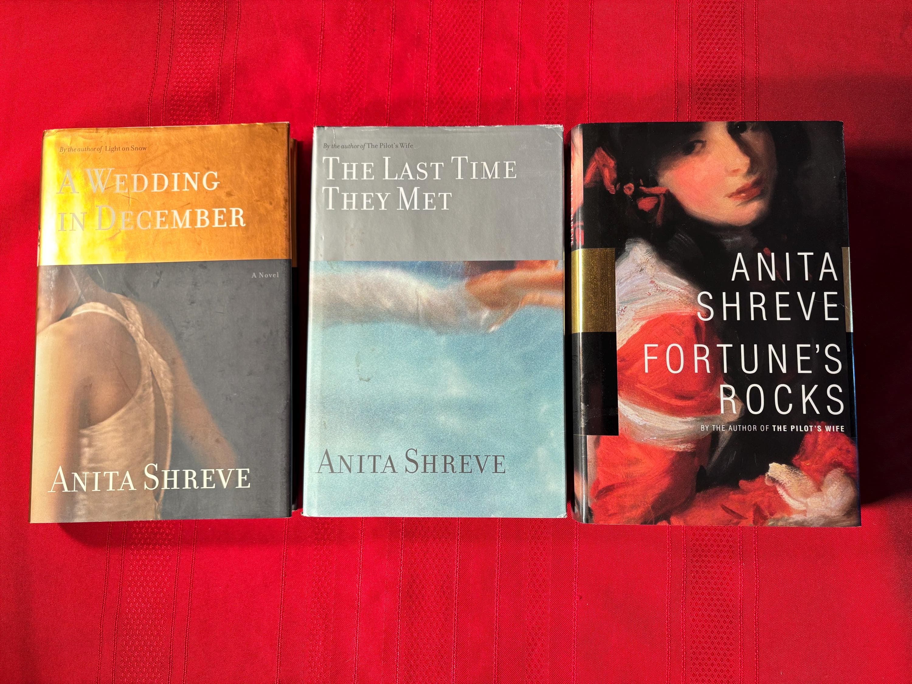 Anita Shreve Book Bundle, 3 Hardcover Books, Fortune's Rocks, The Last Time They Met, A Wedding in December, 2000's