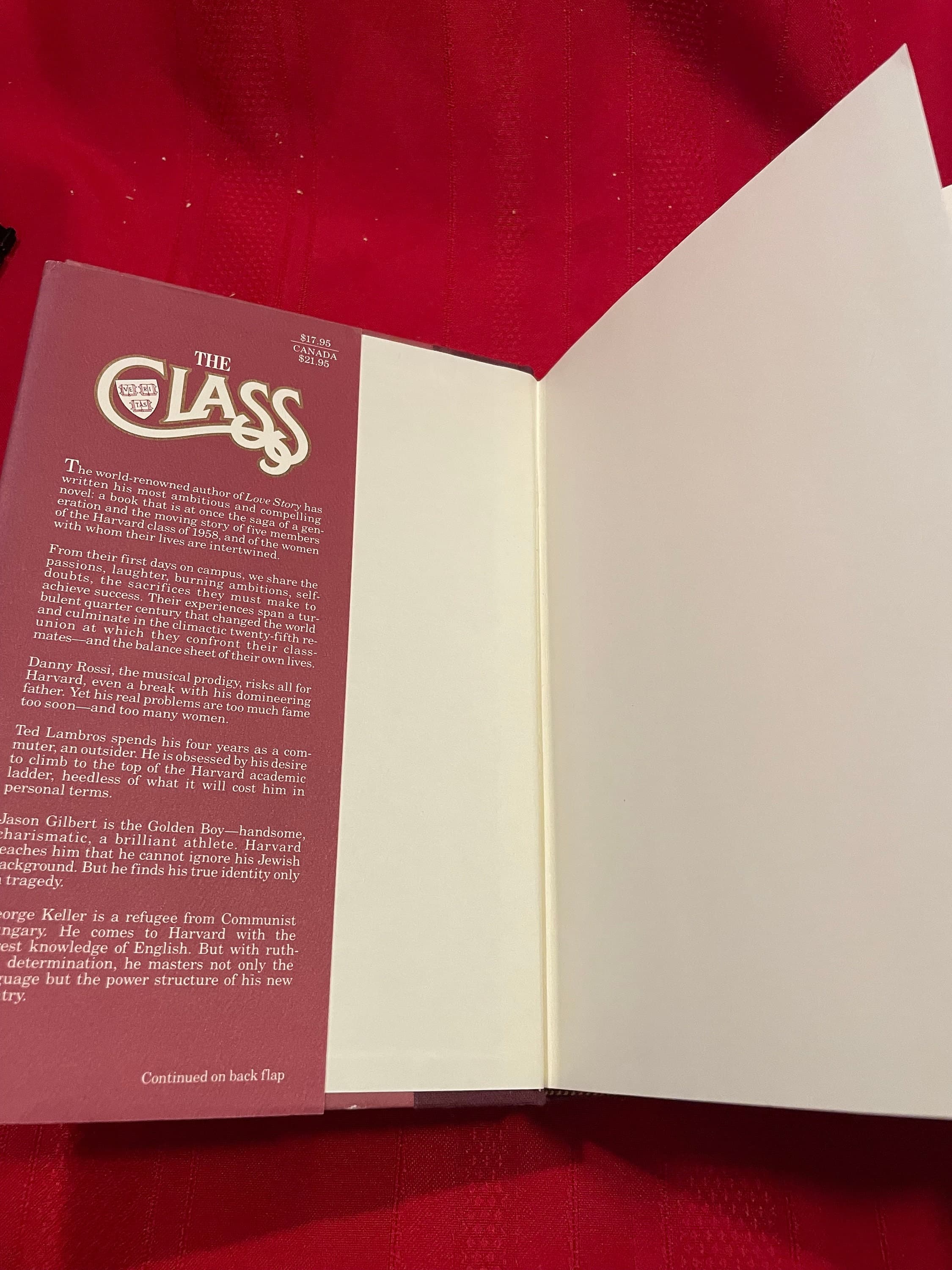 The Class, by Erich Segal, First Edition, Hardcover Book, 1985 - image 5