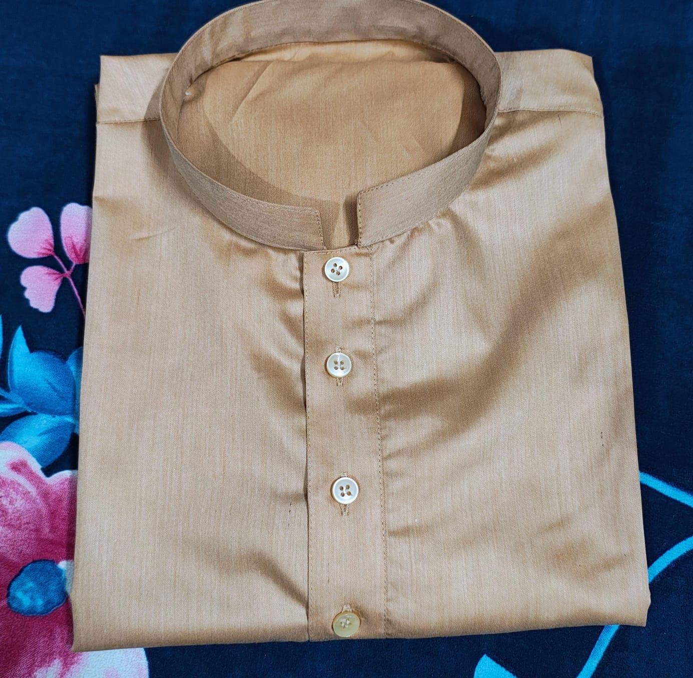 Beige Cotton Men's Kameez Shalwar Set: Indian Wedding Outfit - image 3