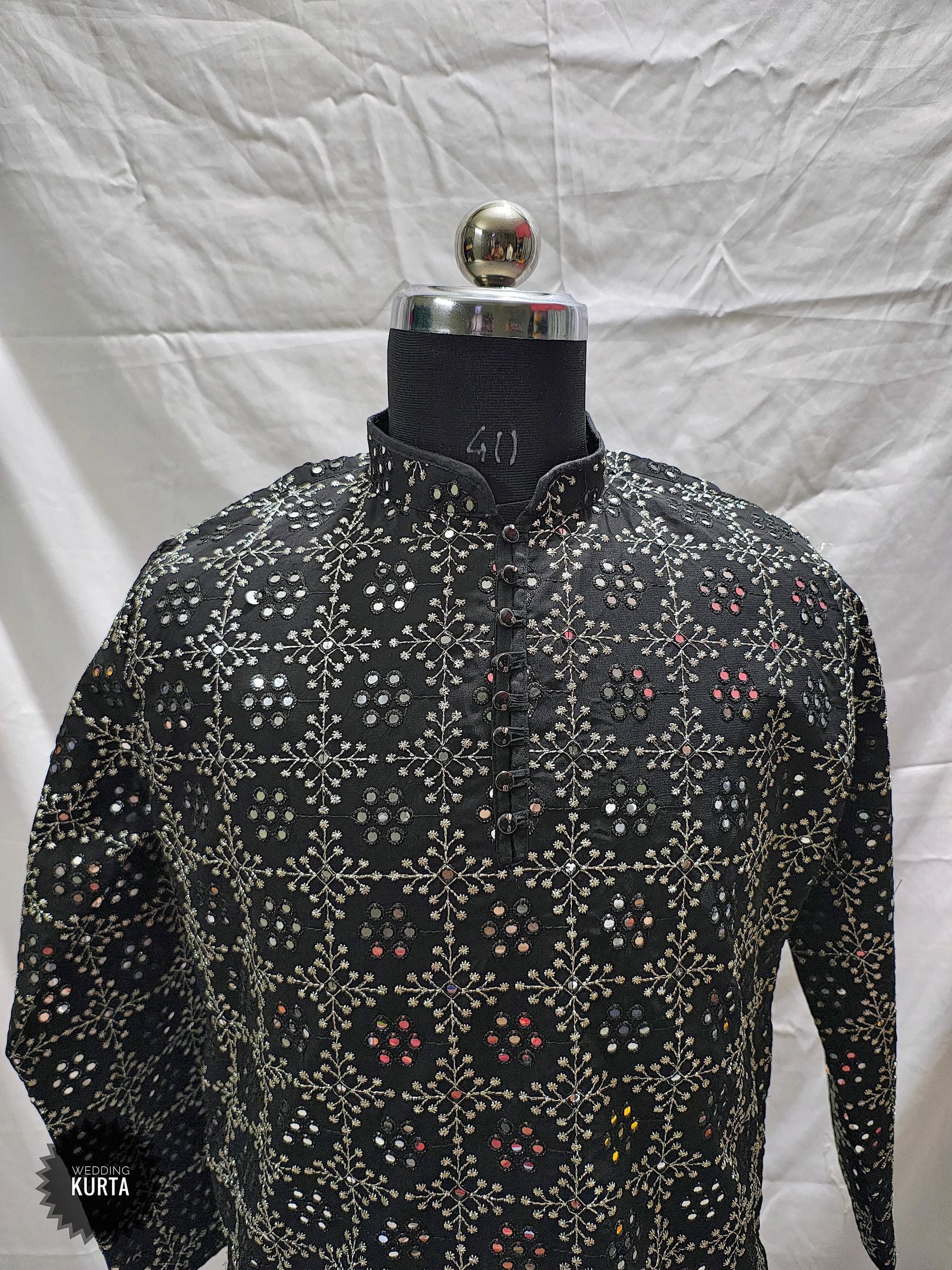 Chikankari Embroidered Georgette Kurta Pajama Set: Custom Stitched Outfit - image 3