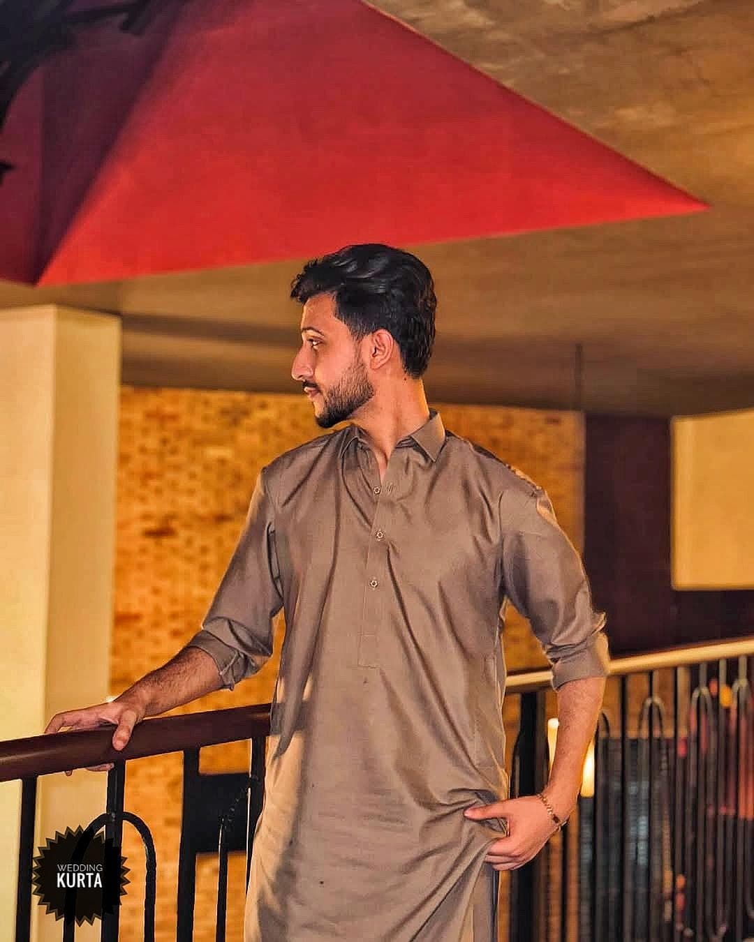 Men's Brown Cotton Kurta: Long Sleeve Wedding Tunic - image 3