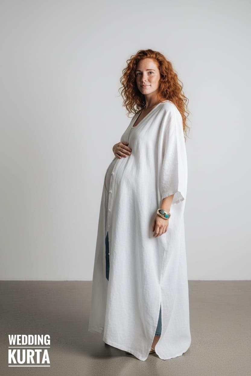 Linen Women's Kaftan - Loose Womens Caftan Robe for Pregnancy