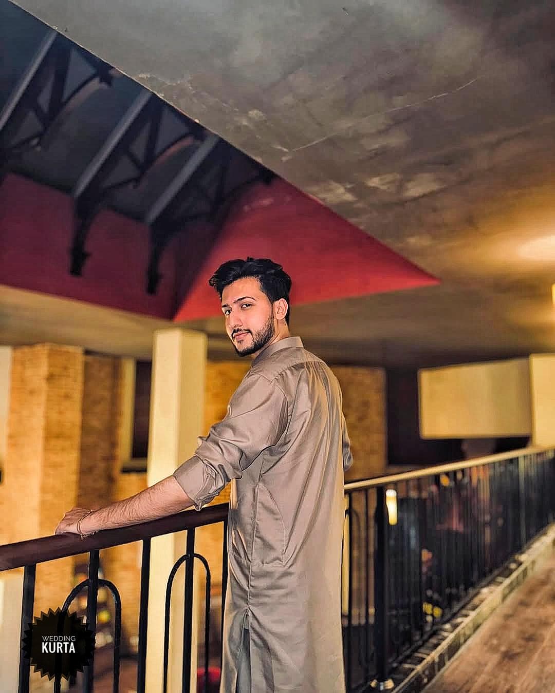Men's Brown Cotton Kurta: Long Sleeve Wedding Tunic - image 4