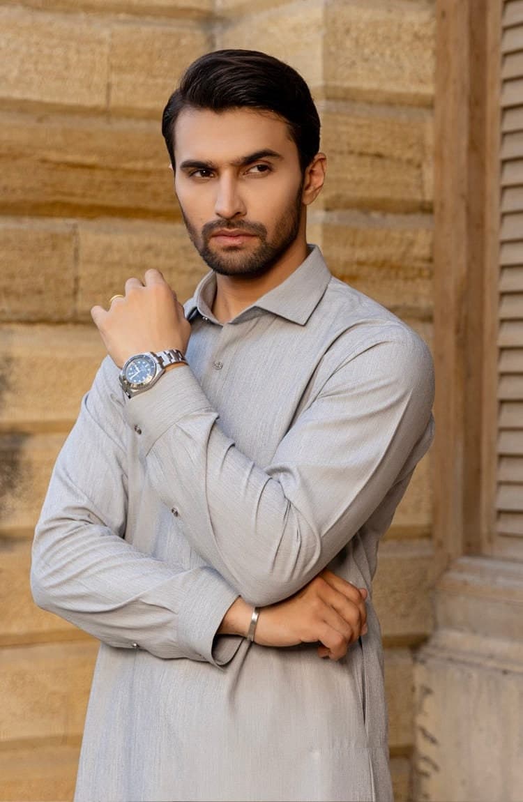 Gray Handmade Shalwar Kameez: Pakistani Men's Style - image 4