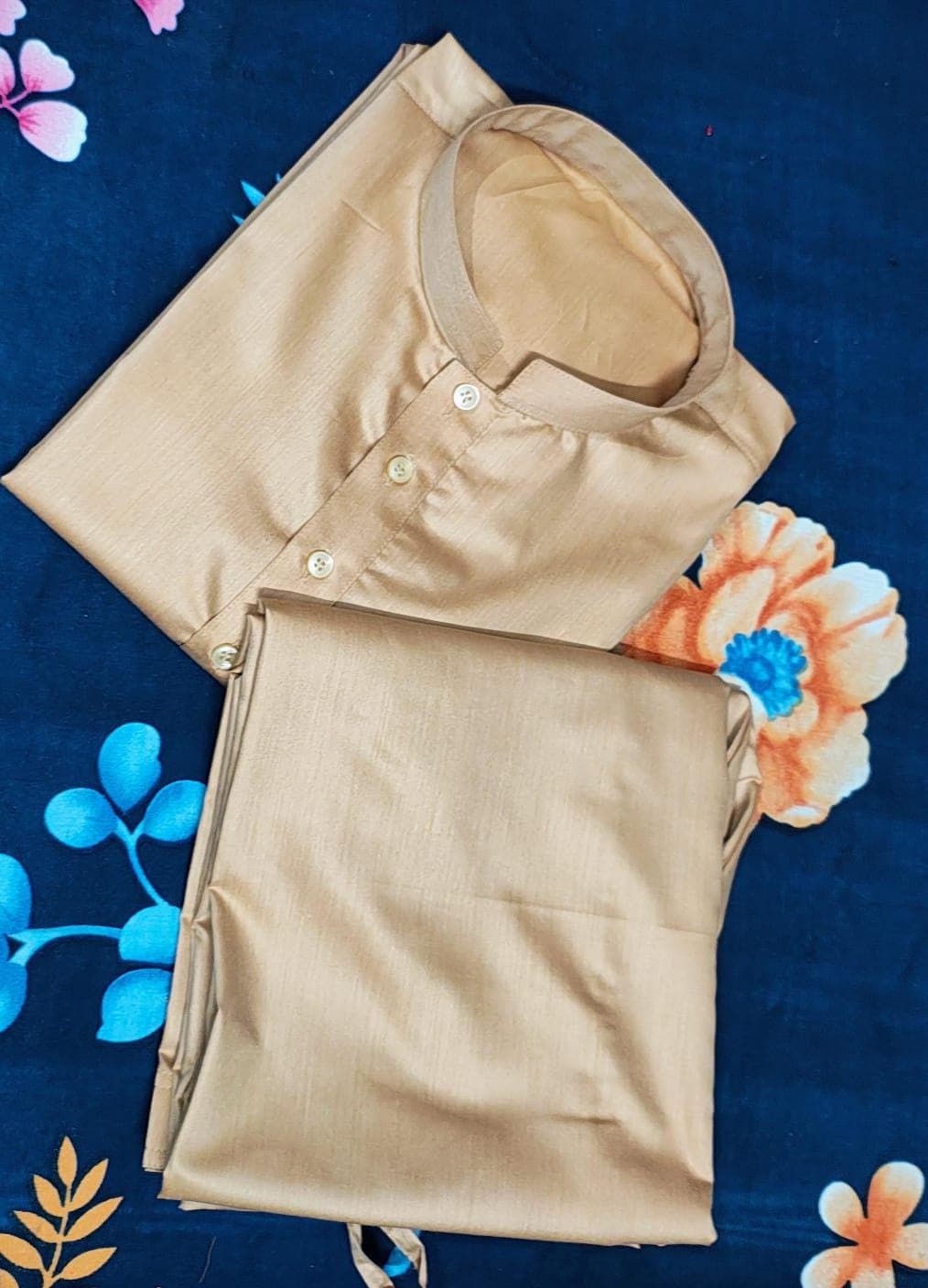 Beige Cotton Men's Kameez Shalwar Set: Indian Wedding Outfit - image 5
