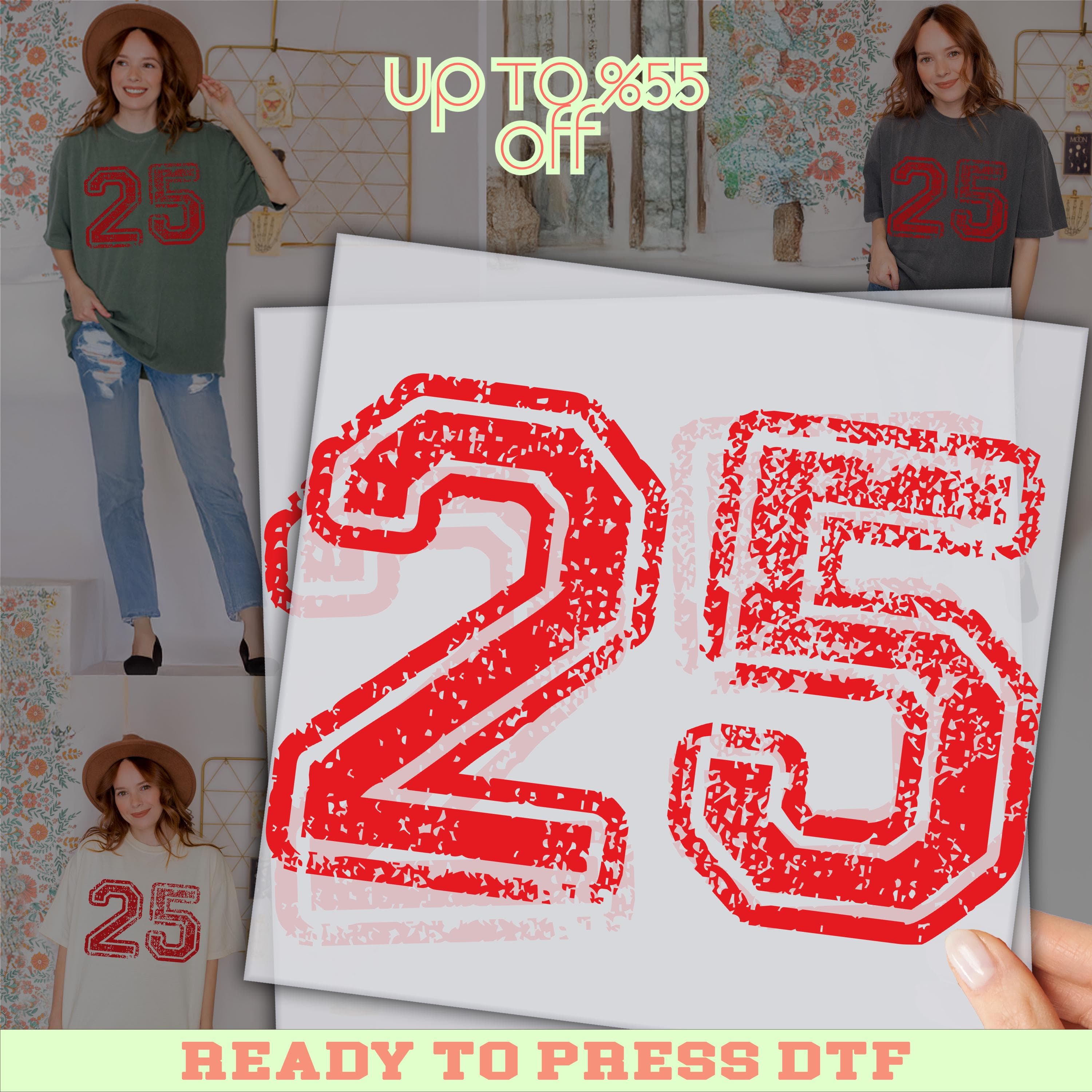 Custom Number & Color Sports Number Transfer: Sports Shirt Number School Spirit Shirt Design