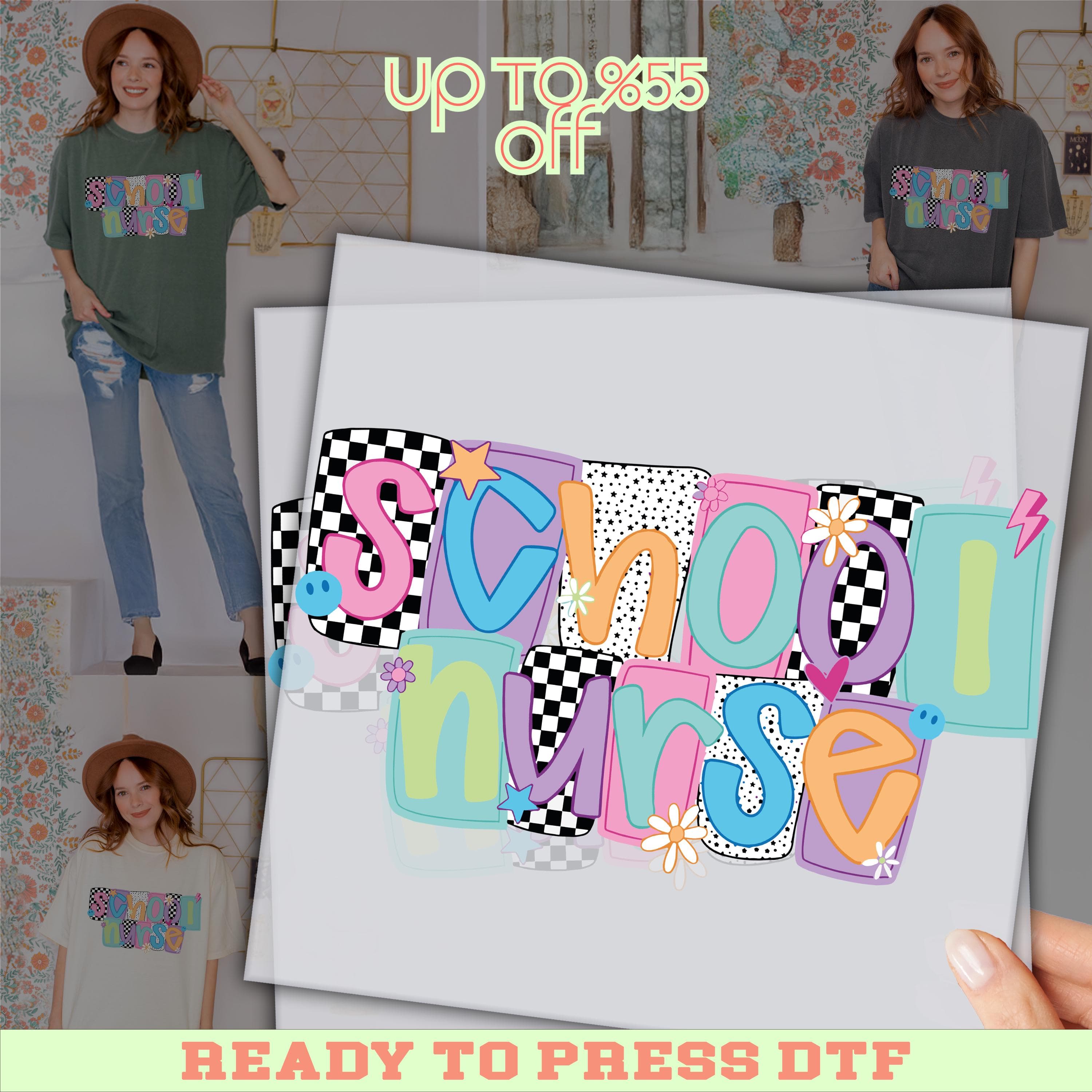 School Nurse DTF Transfer: Funny Medical Staff Heat Press