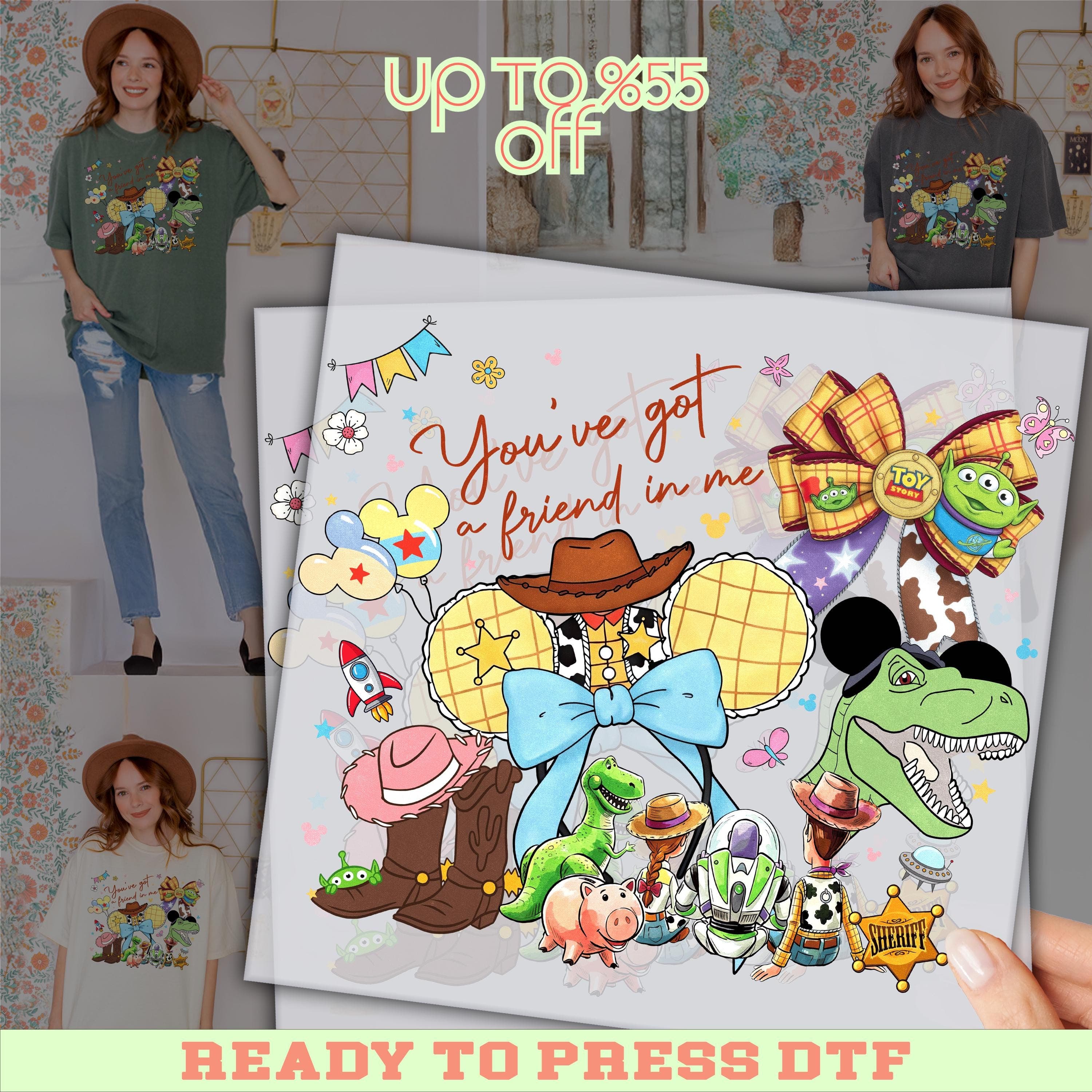 You've Got A Friend In Me Dtf Transfer, Vintage Toy Story Ready For Press, Disney Dtf Transfers, Full Color Heat Transfer, DTF Prints