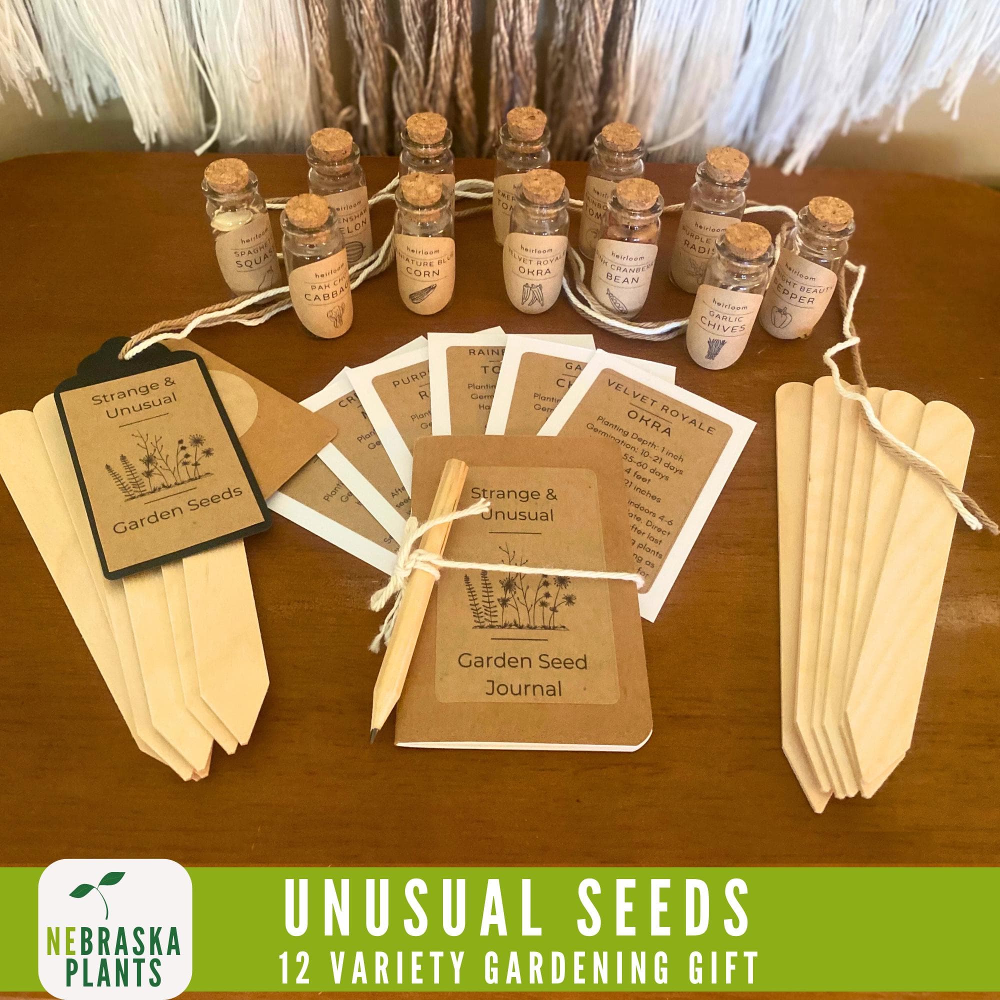 Unusual seed collection gift set with rare heirloom seeds, ideal for garden enthusiast