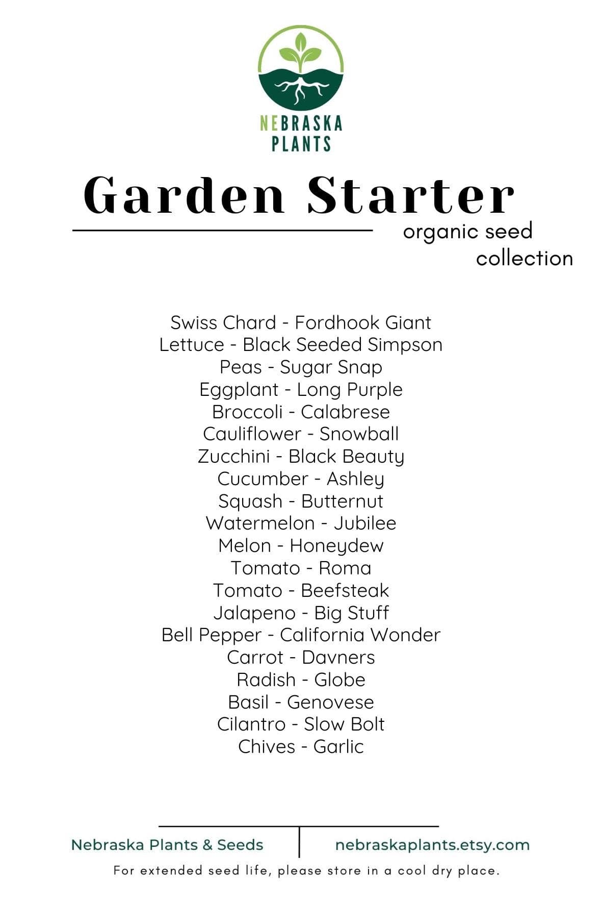 Eco-friendly garden seed kit with certified organic vegetable and herb seeds