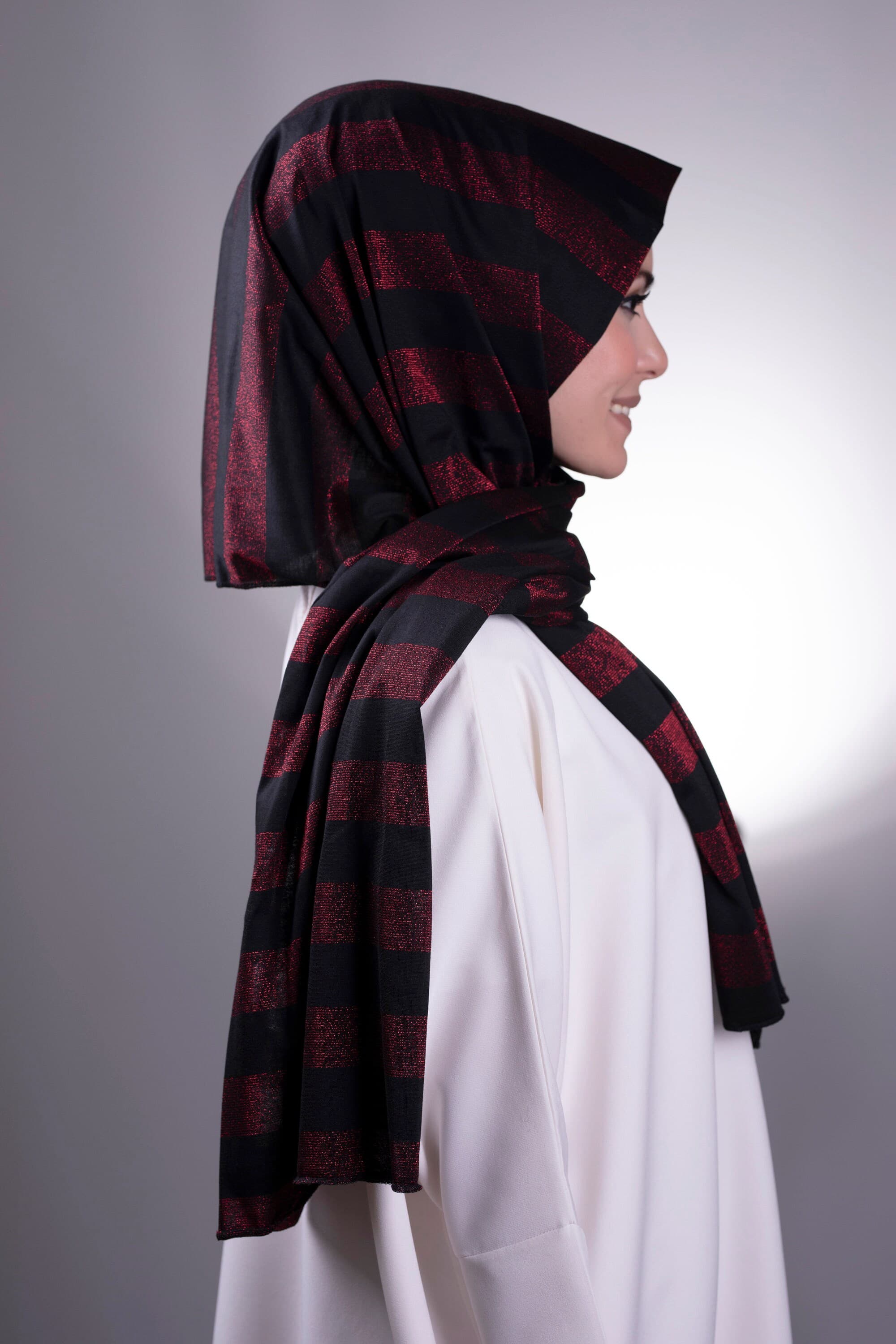 Modest Fashion Ensemble: Set of 3 Glitter Shawls in Viscose Fabric - Stylish Turban Set - Elegant Glitter Shawl in Viscose Fabric - image 5