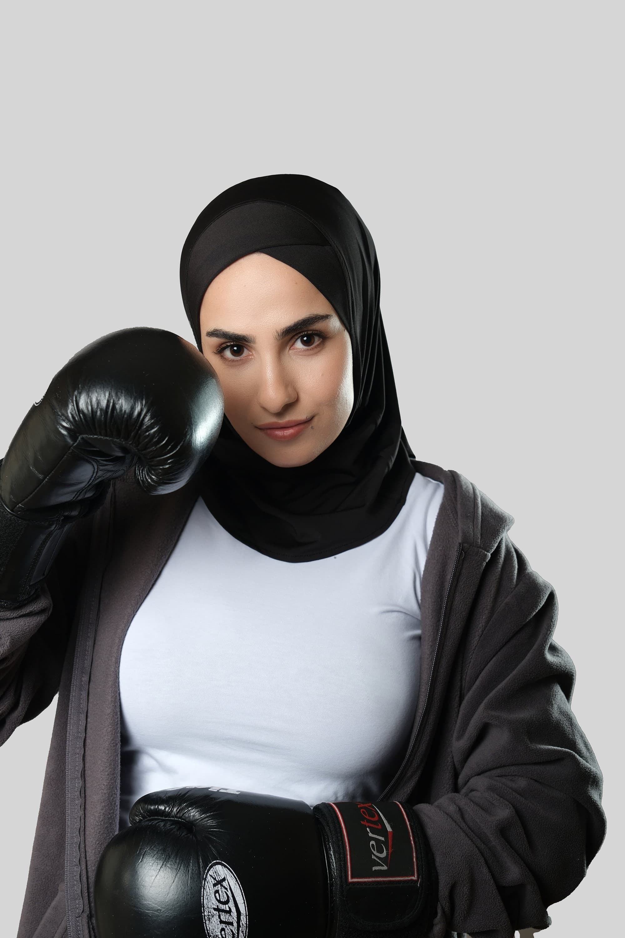 Black Ready-to-Wear Sports Bonnet | Practical Hijab Cap for Active Women, Practical Black Hijab Cap,