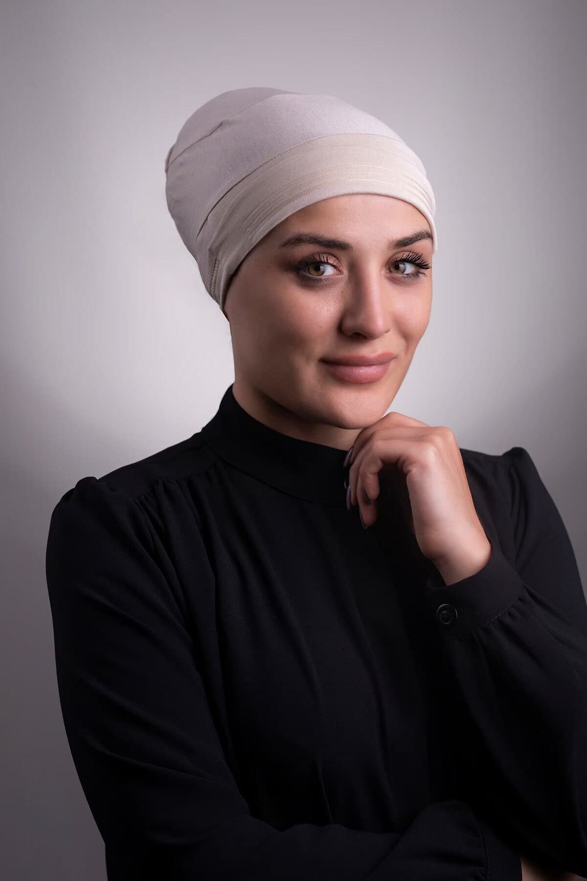 Modest Elegance: Back Tied Inner Bonnet with Viscose Fabric and Anti-Slip Silicone, Fashionable Head Cover, Back-Tied Viscose Headband