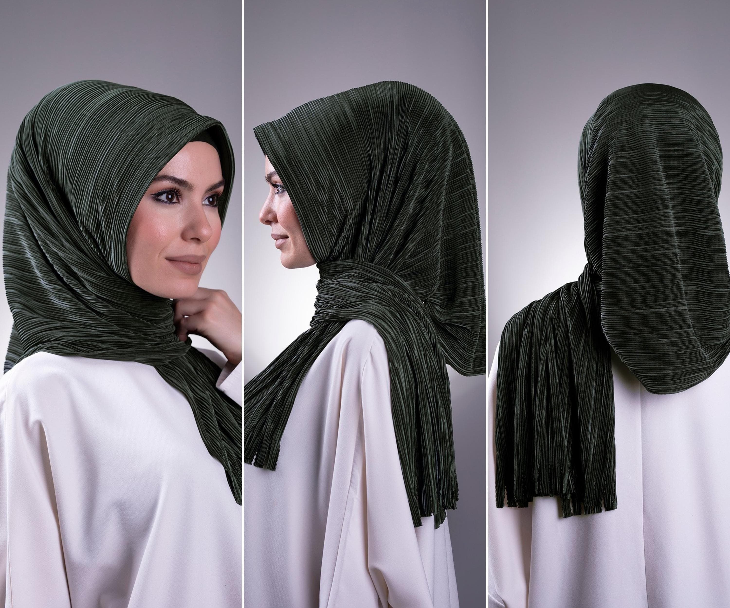Instant Hijab Scarf with Fringe | Fukuro Pleated Design in Multiple Colors for Modest Fashion, Perfect for Women - image 3