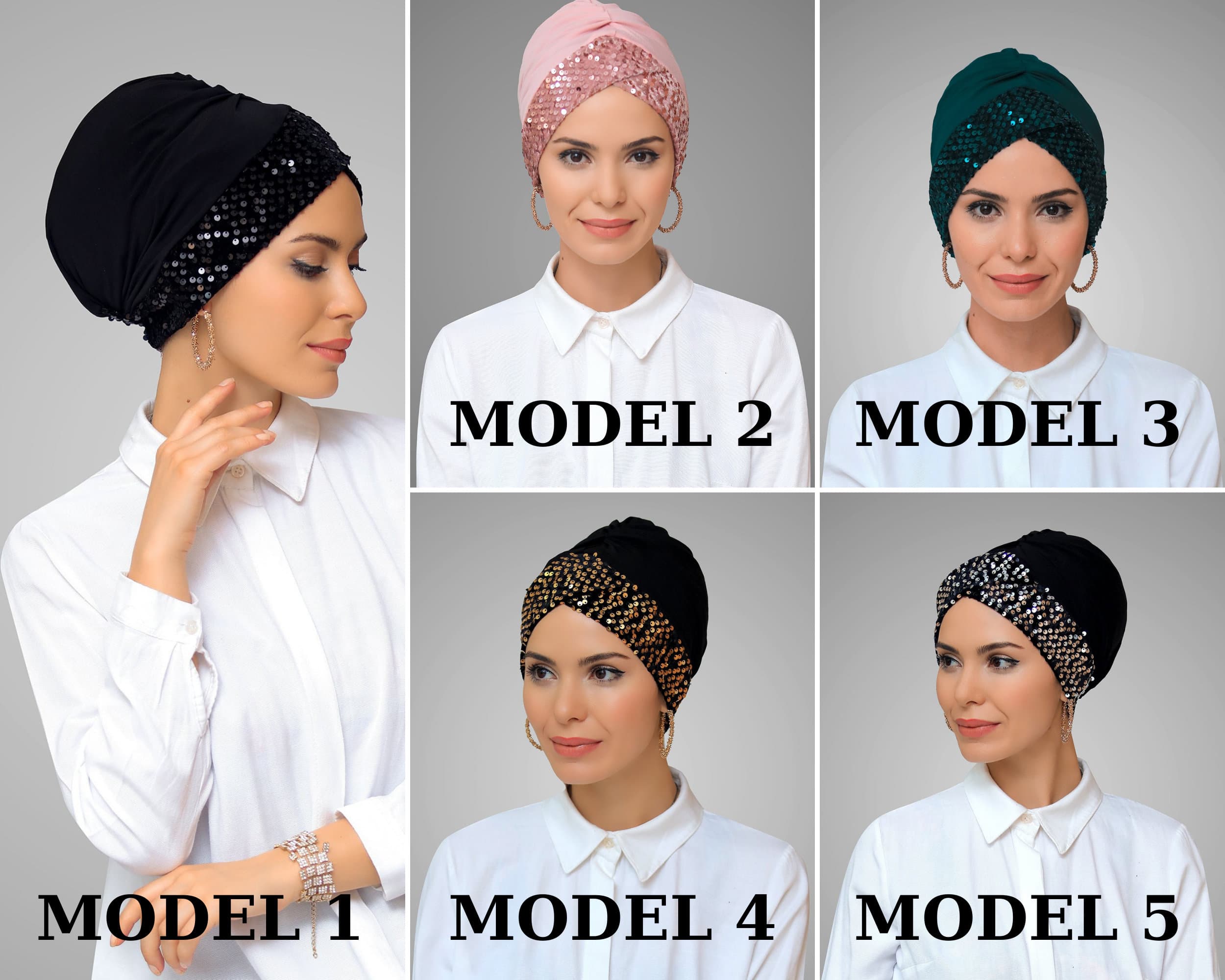 Practical Sandy Fabric Pull-On Hijab Cap, Cross Design with Sequins, Ready to Wear,Cross Design Sandy Fabric Hijab Cap,  Ready to Wear