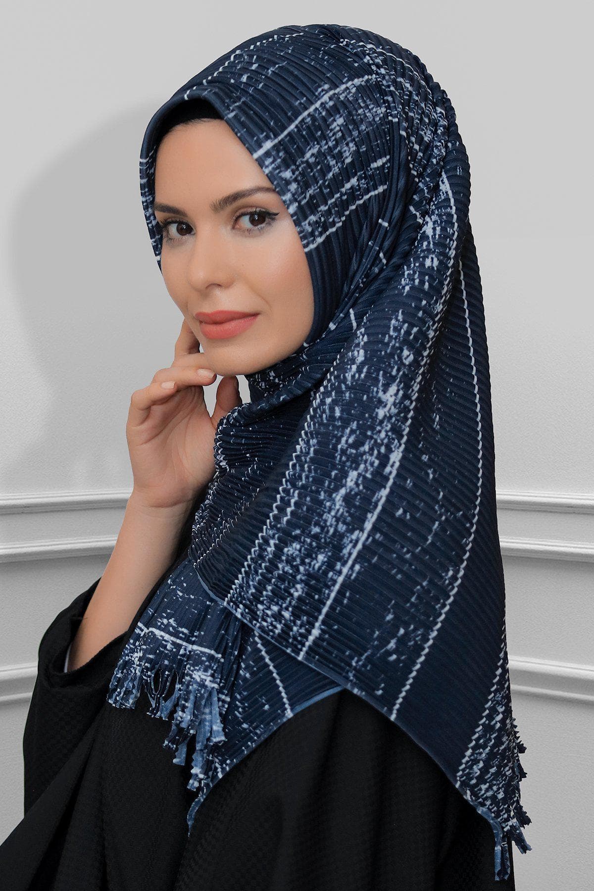 Instant Striped Pleated Hijab Scarf | Multi-Color Easy Wear Scarf for Women, Instant Hijab for Women’s Modest Fashion, Gift For Her