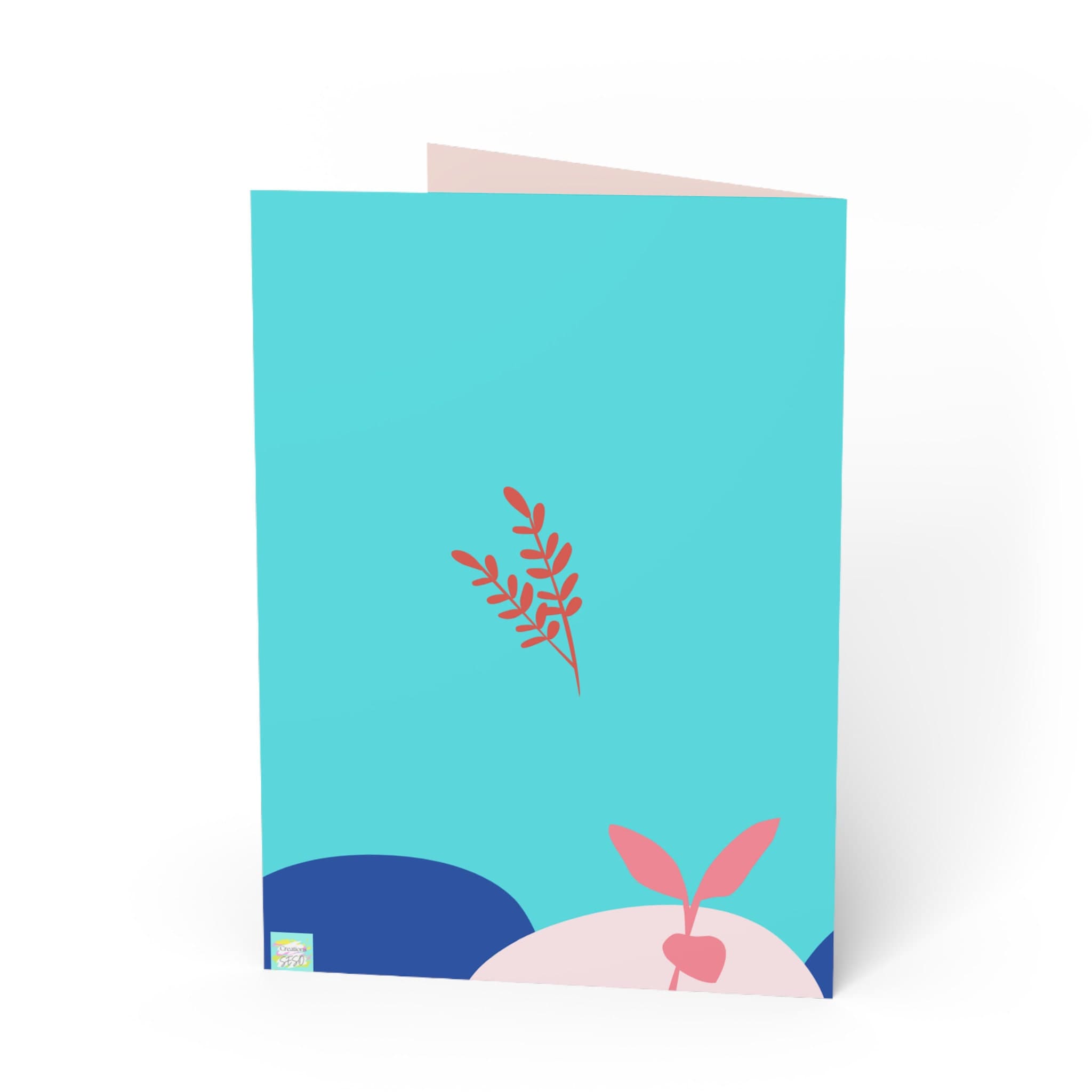 Eid Mubarak Greeting Card | Islamic Eid Card | Ramadan Eid Gift | Festive Muslim Card | Crescent Moon & Floral Design - image 3