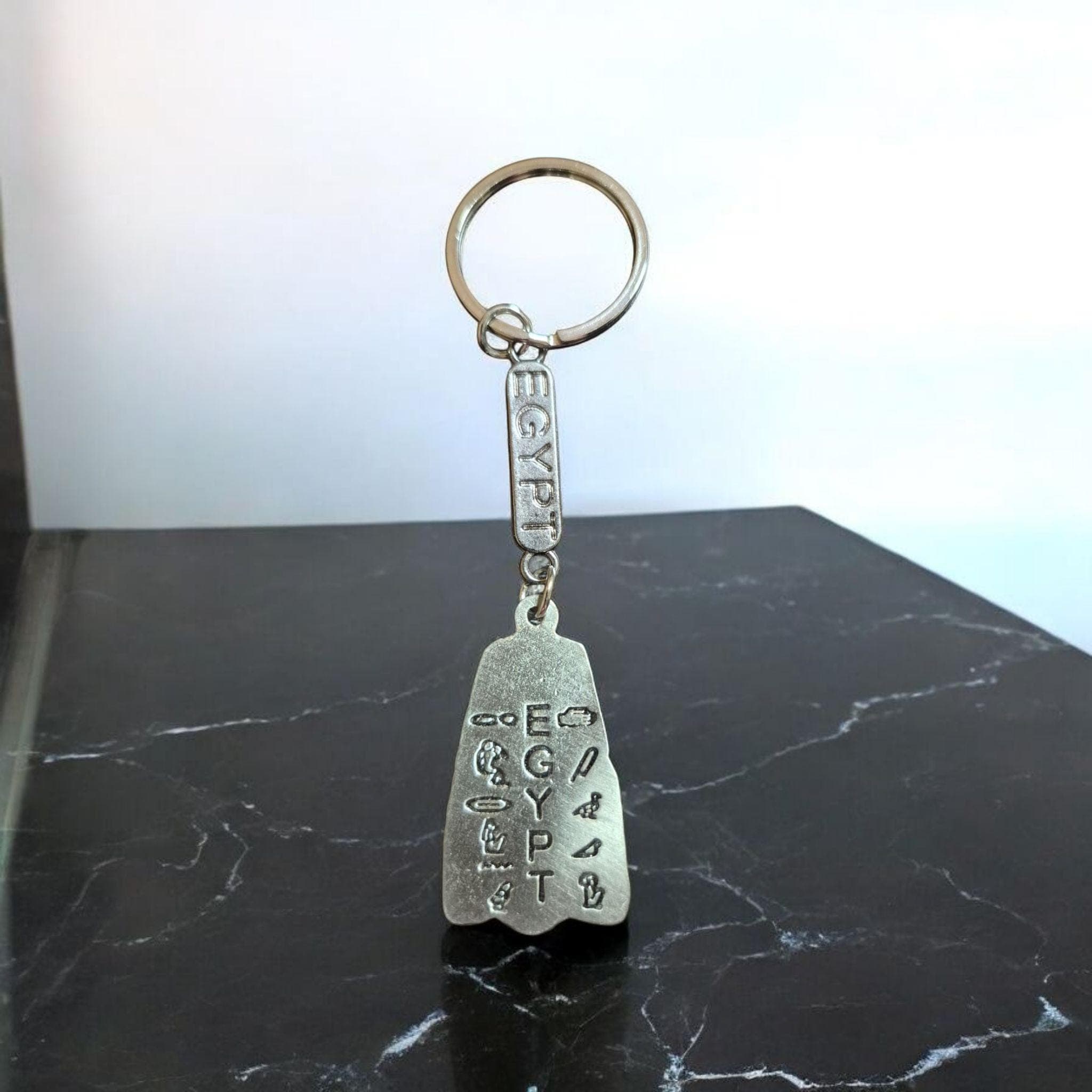 Egyptian Pharaoh Keychain | Ancient Egypt Souvenir | Silver/Redish Metal Key Ring | Travel Gift from Egypt, Egyptian Hieroglyphics Souvenir - image 4