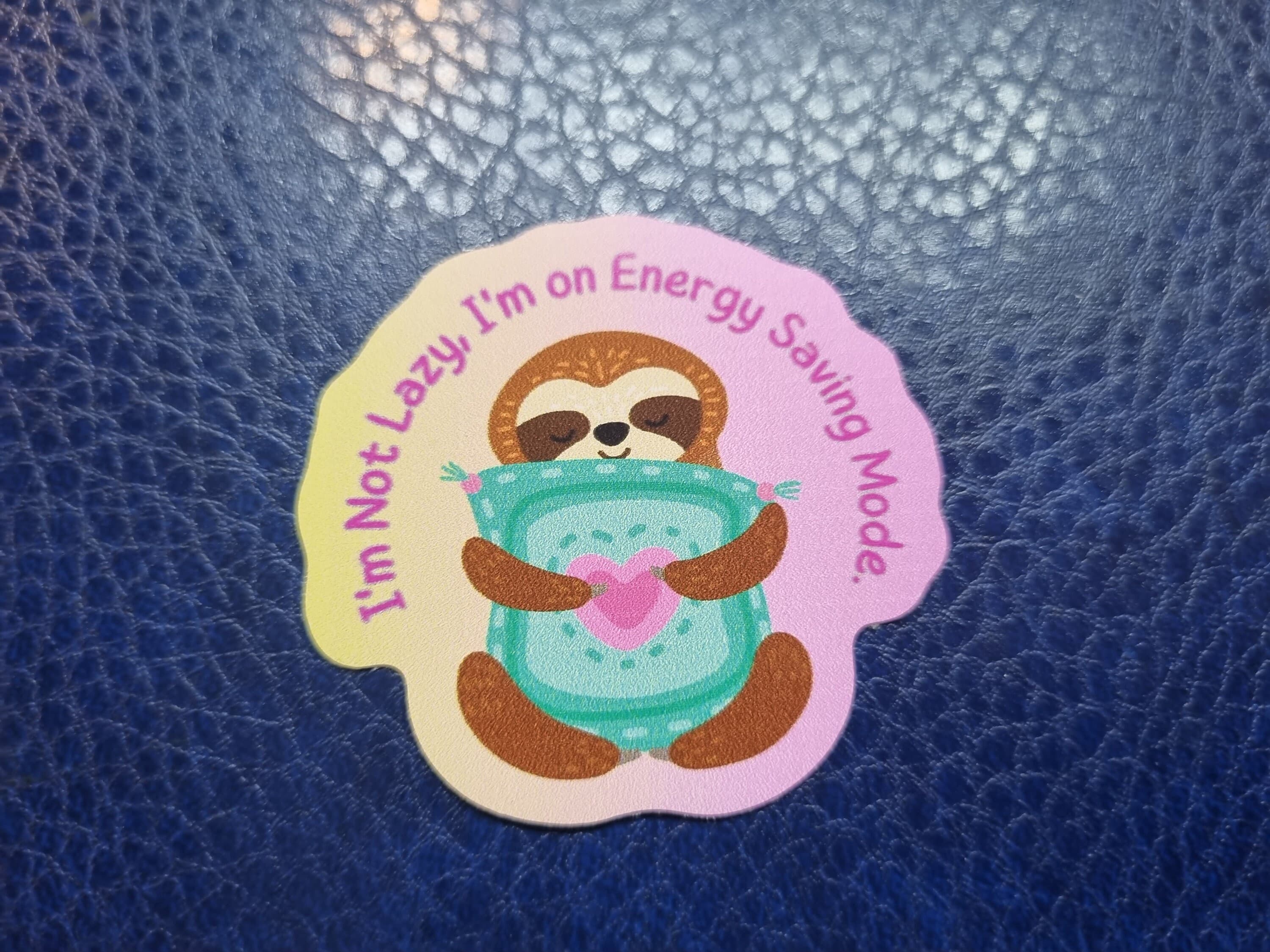 Lazy Sloth Waterproof Sticker: Energy Saving Mode - image 3