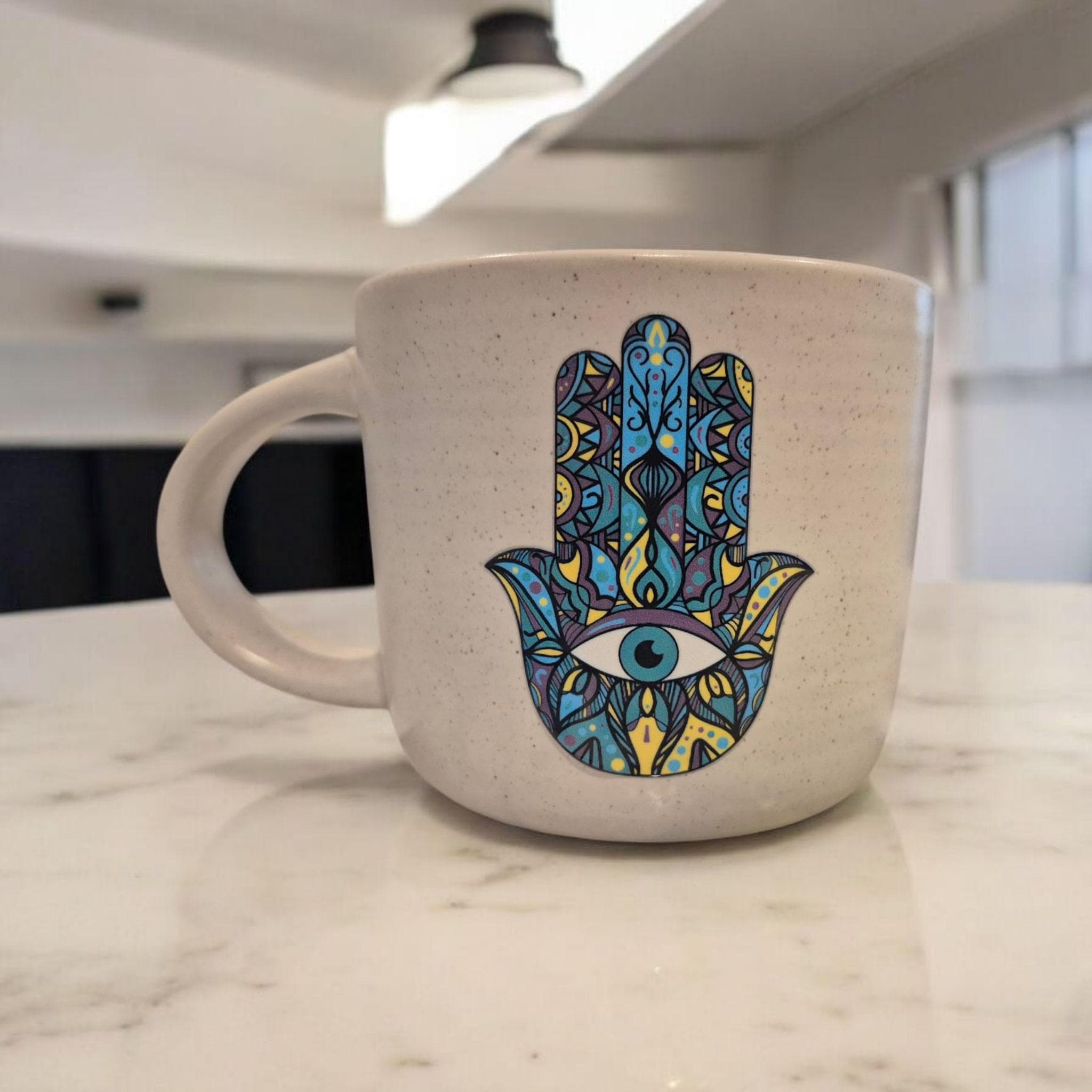 Hamsa Hand Mug: Evil Eye Spiritual Coffee Cup - image 4