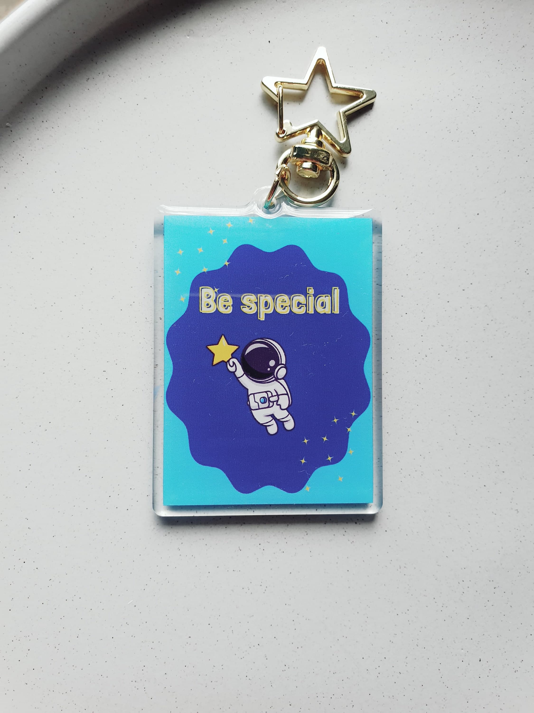 Astronaut Keychain: Acrylic Charm, Kids Backpack Accessory
