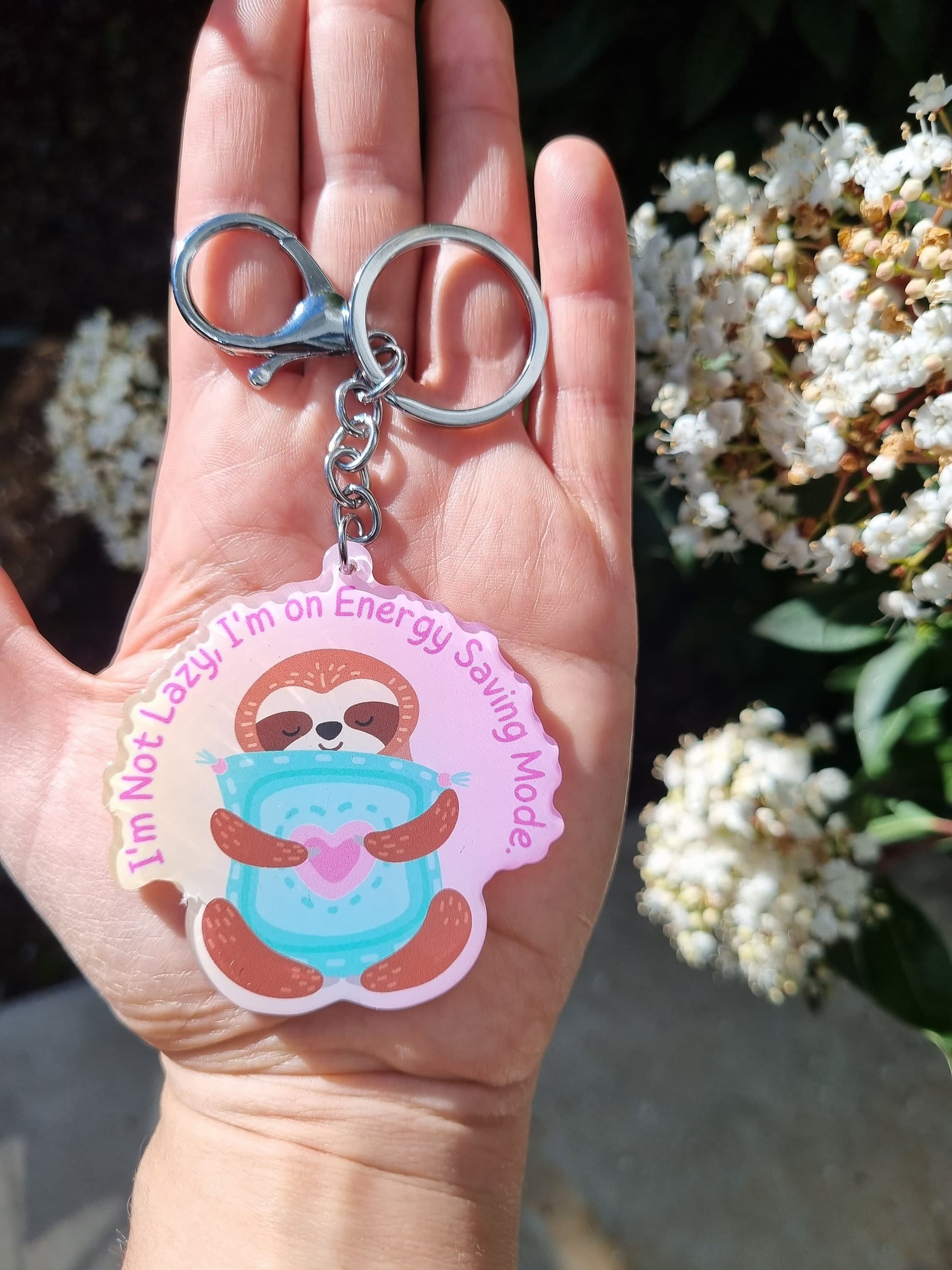 Colorful Sloth Keychain: Funny Accessory for Keys, Bags