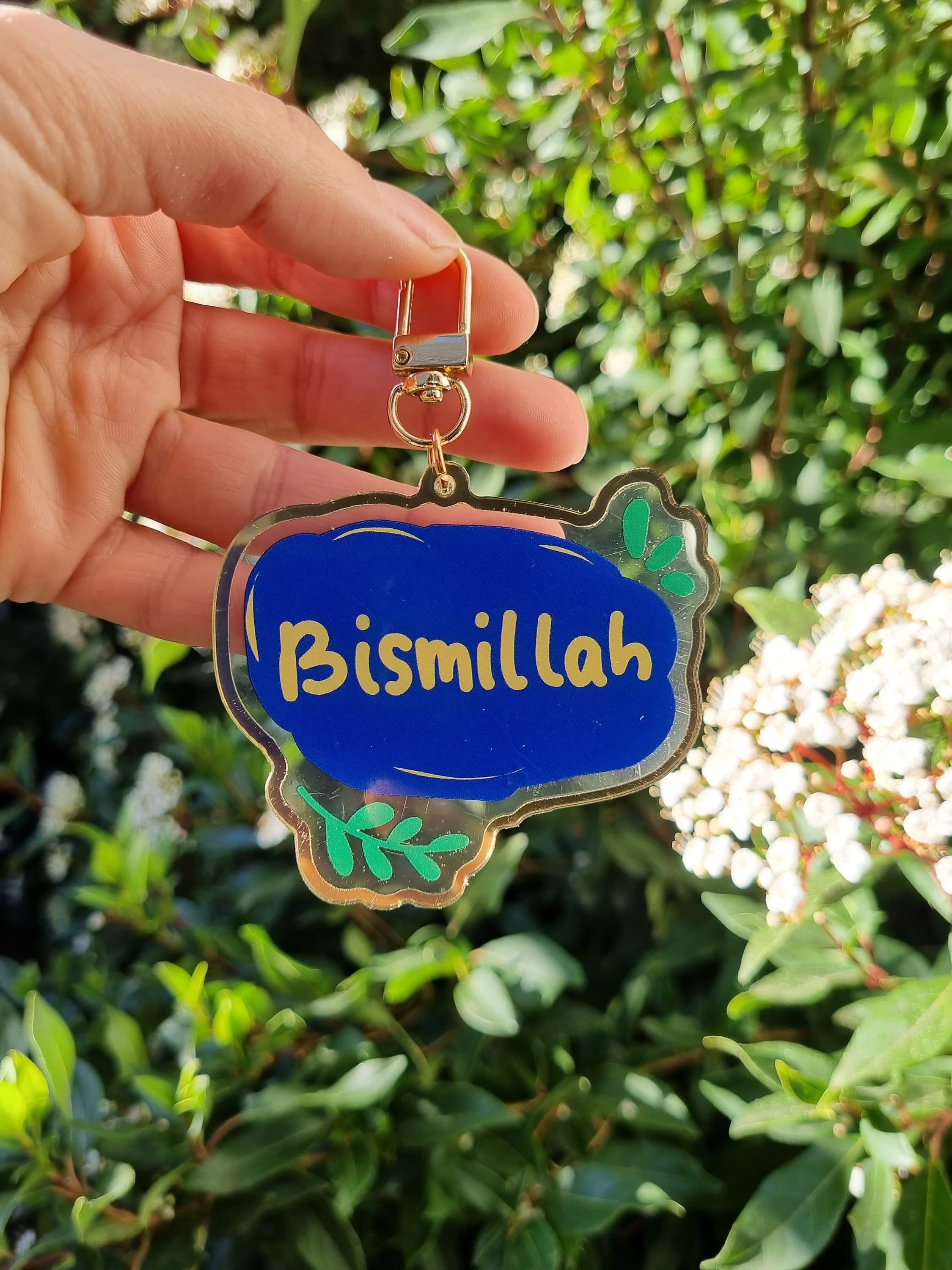Blue Bismillah Keychain: Muslim Gift, Bag Charm - image 3